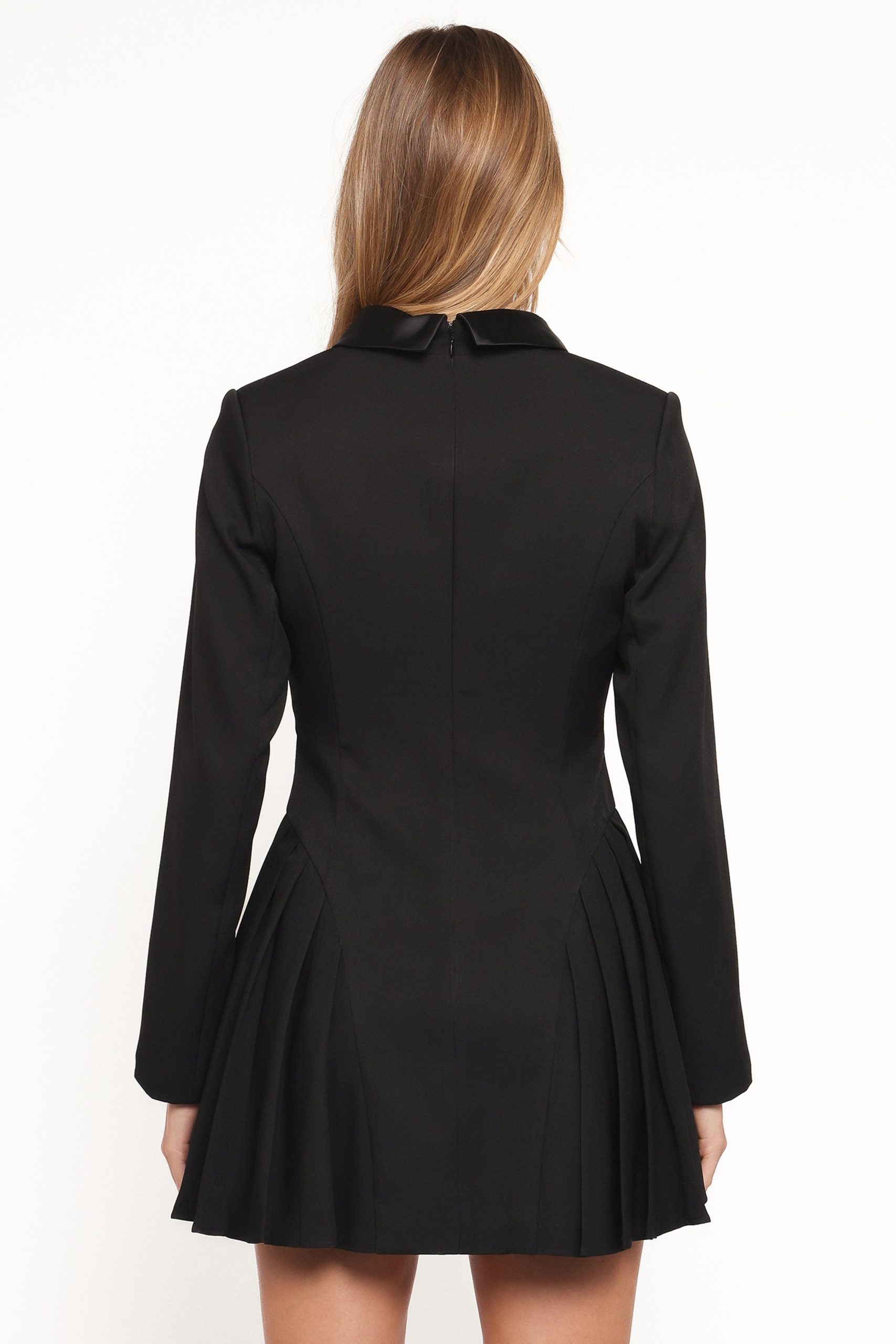 Sonya Long Sleeve Mini Dress - Black - Image 5