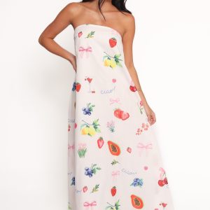 Soph Strapless Maxi Dress - Ciao Bow Print
