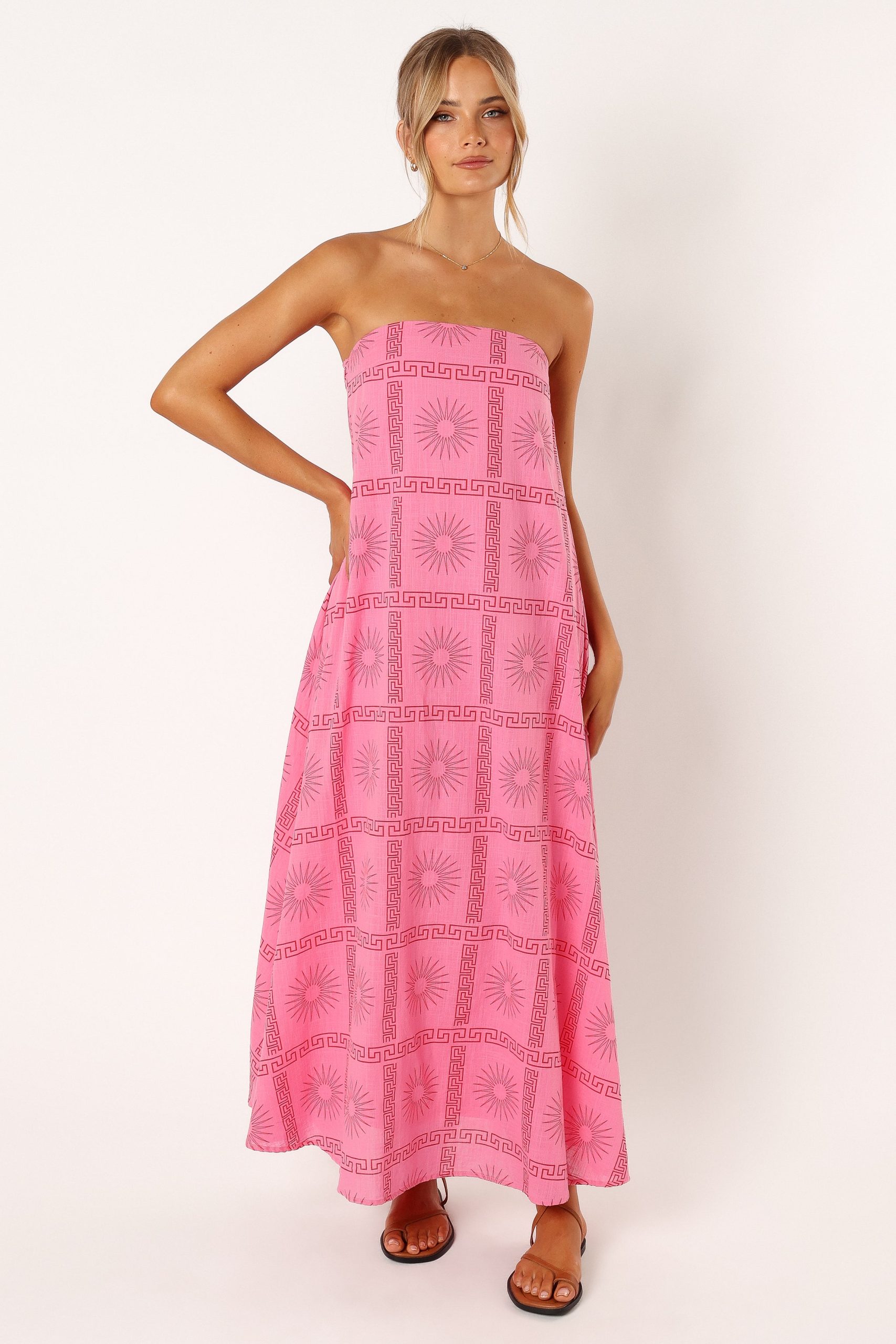 Soph Strapless Maxi Dress - Pink Red - Image 2