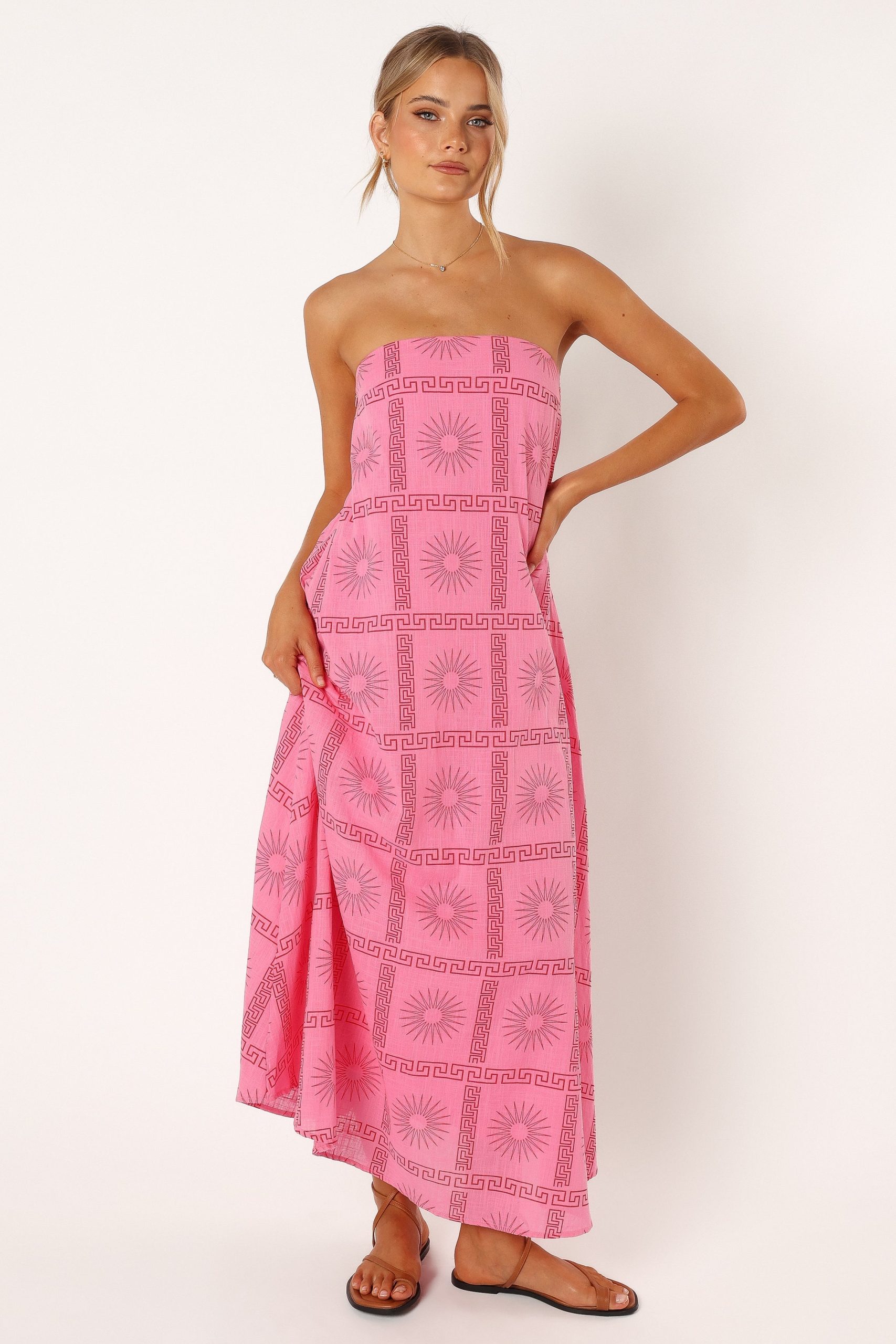 Soph Strapless Maxi Dress - Pink Red - Image 5
