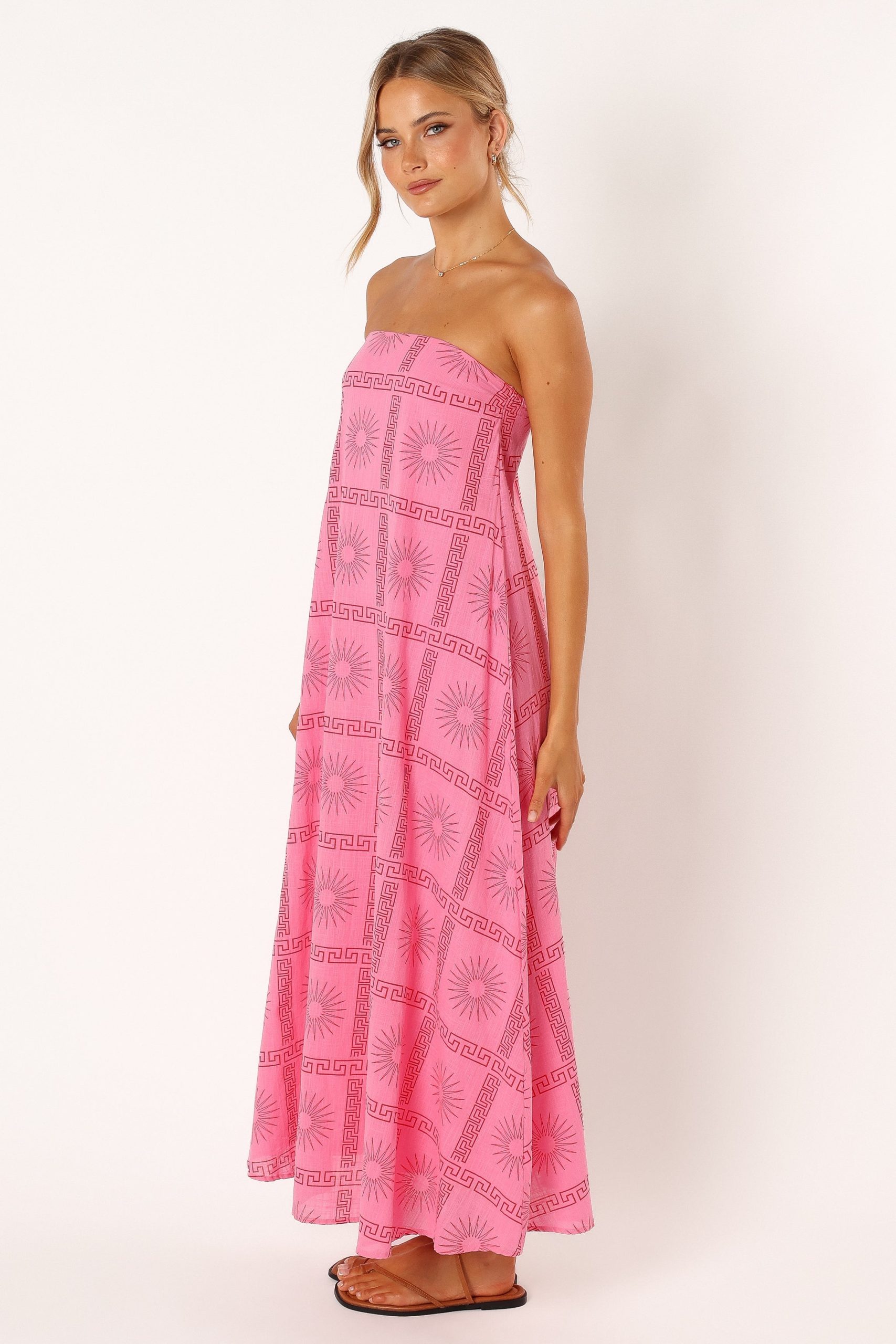 Soph Strapless Maxi Dress - Pink Red - Image 3