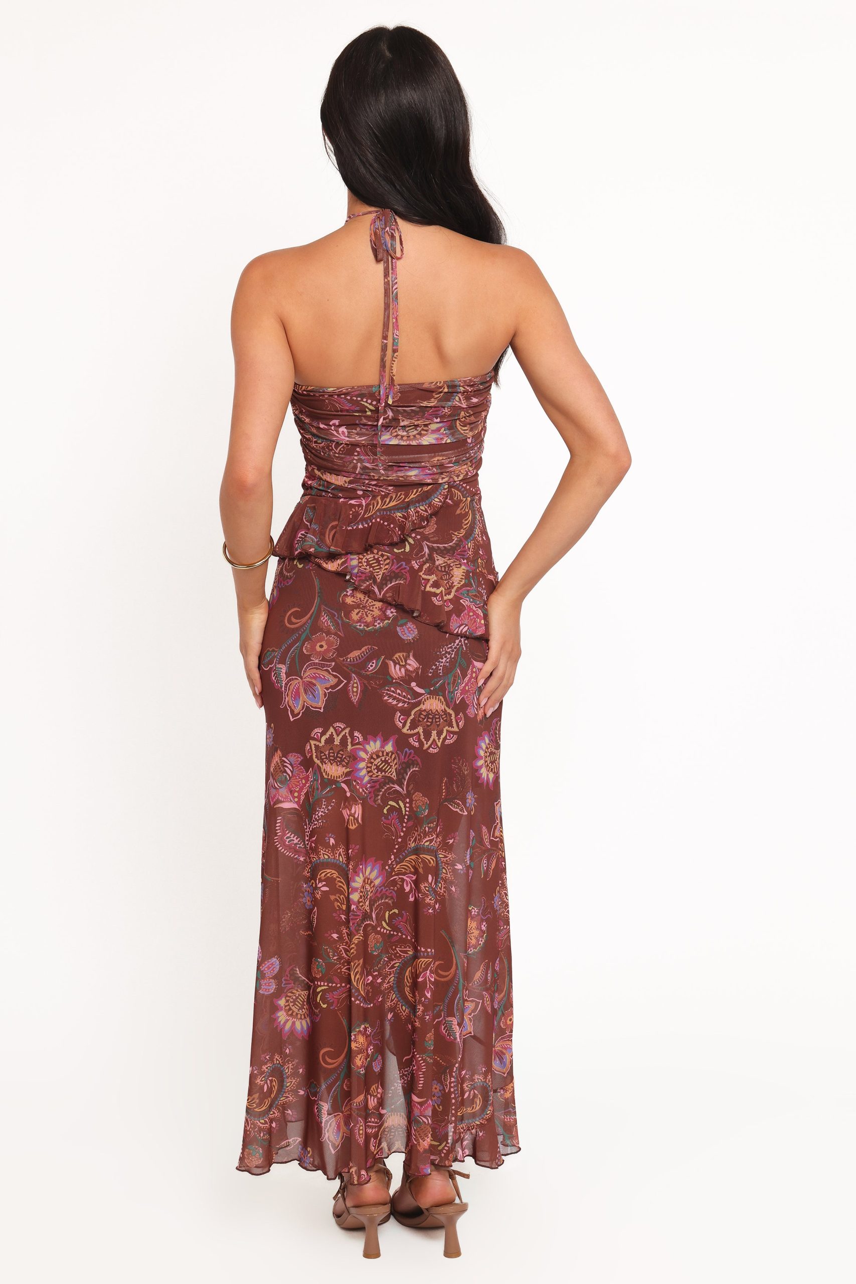 Sorbet Midi Dress - Brown Floral - Image 5