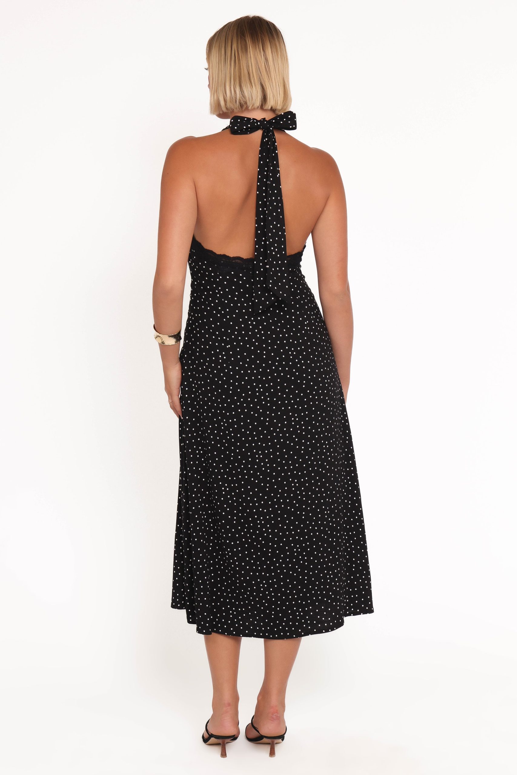Stasia Maxi Halter Dress - Black White - Image 5