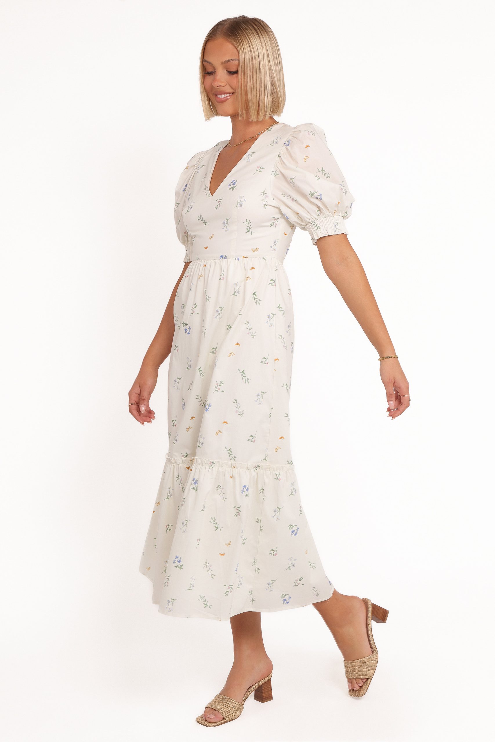 Steele Puff Sleeve Midi Dress - Floral - Image 5