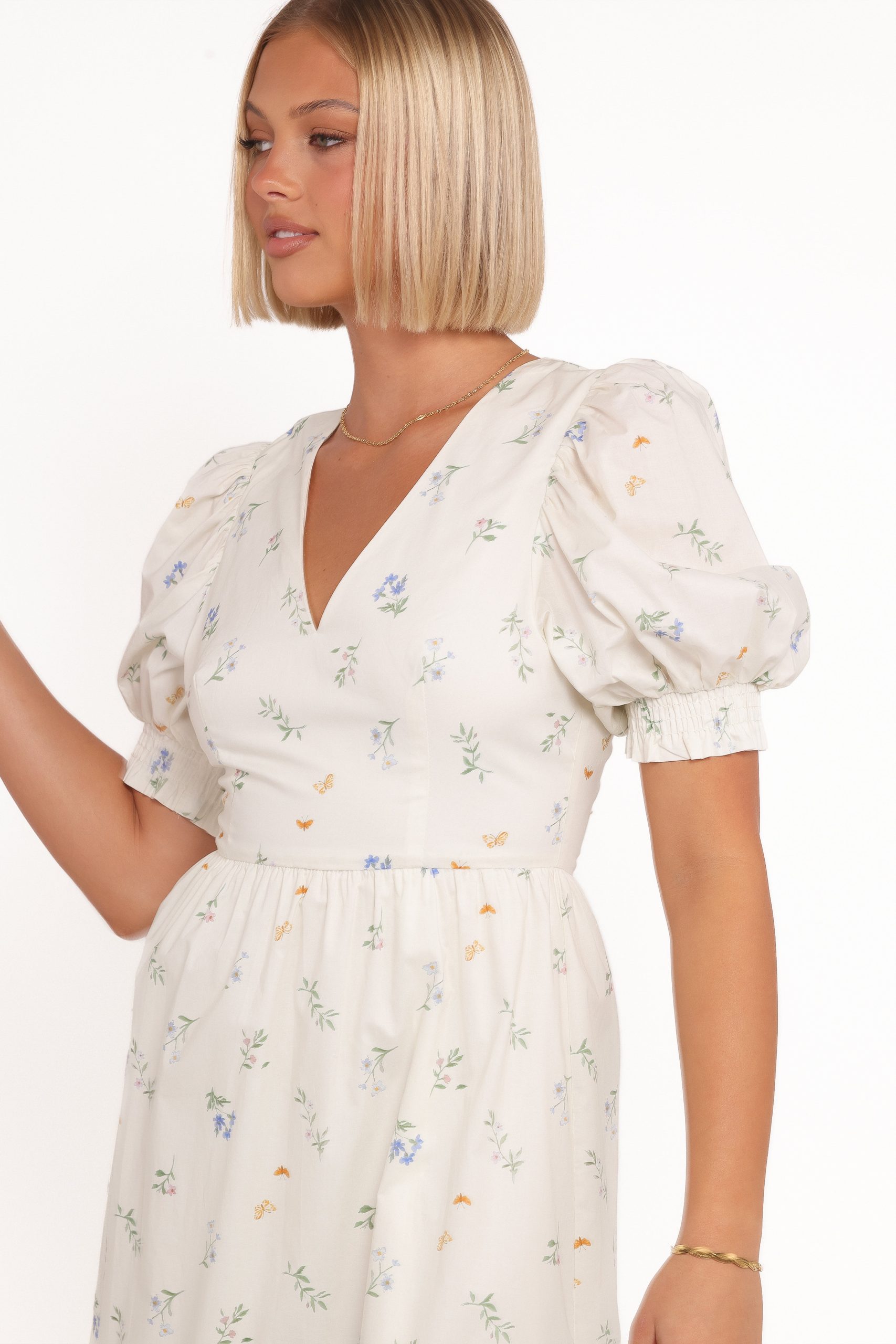 Steele Puff Sleeve Midi Dress - Floral - Image 3