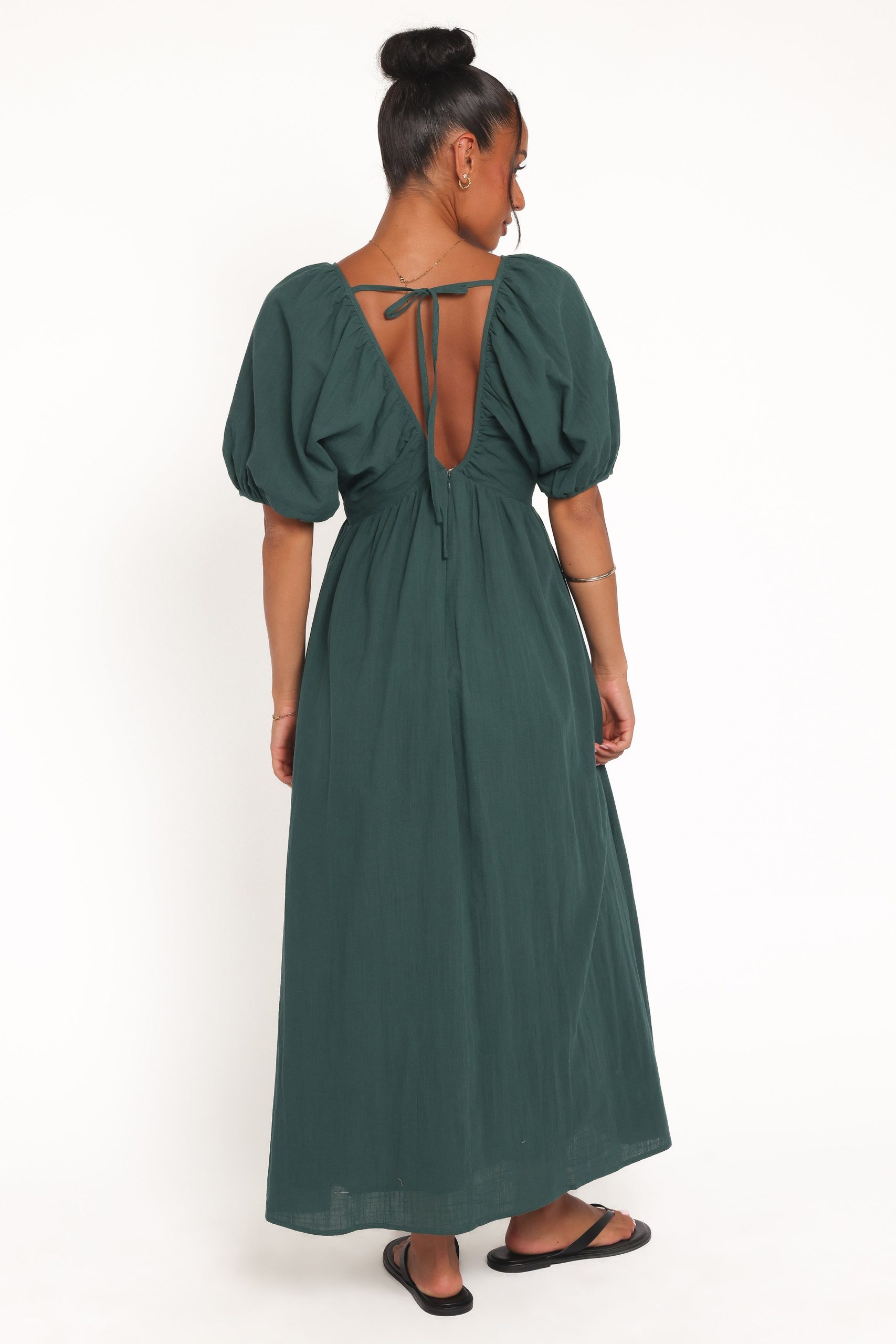 Sullivan Puff Sleeve Maxi Dress - Forest Green - Image 5