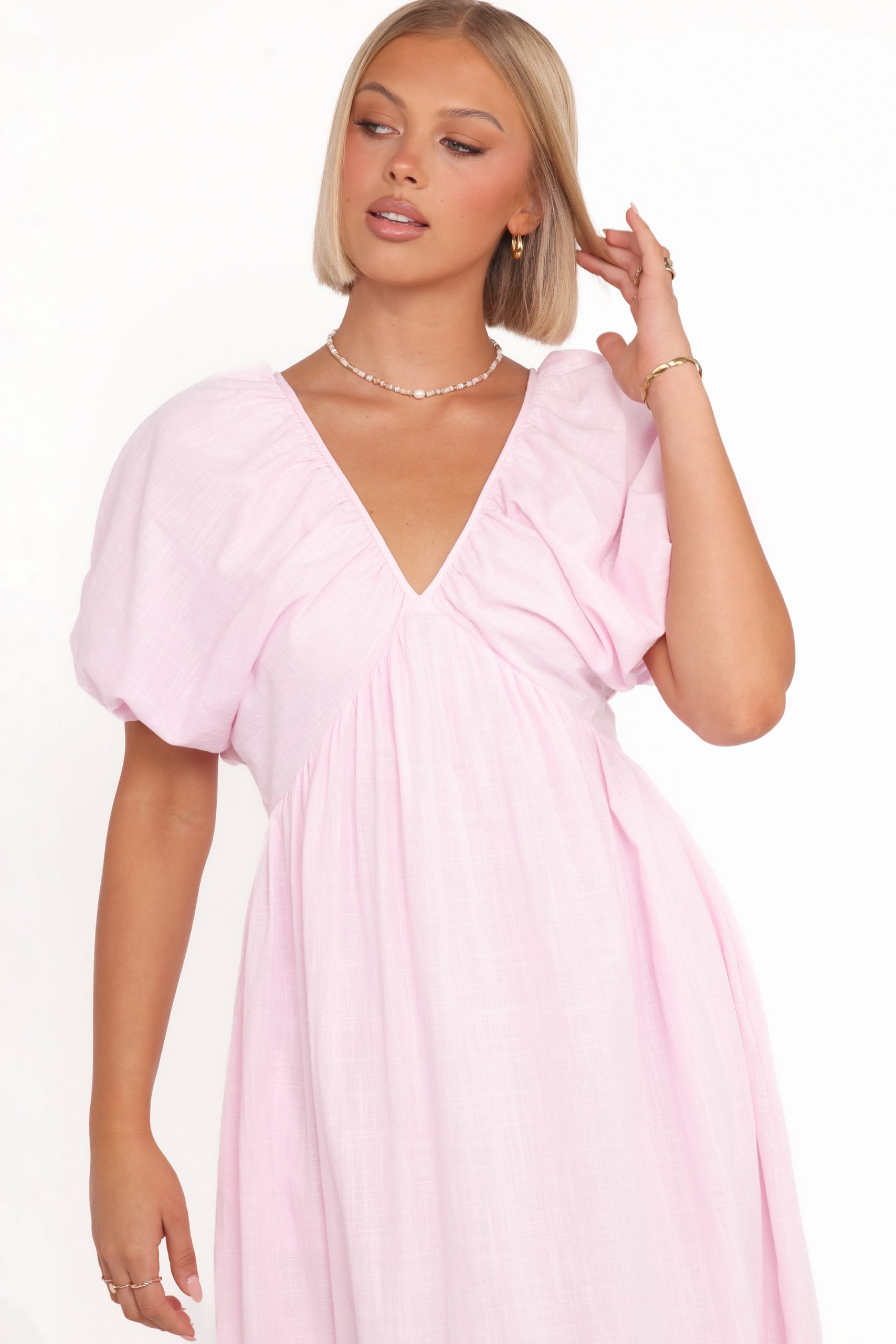 Sullivan Puff Sleeve Maxi Dress - Pink - Image 6