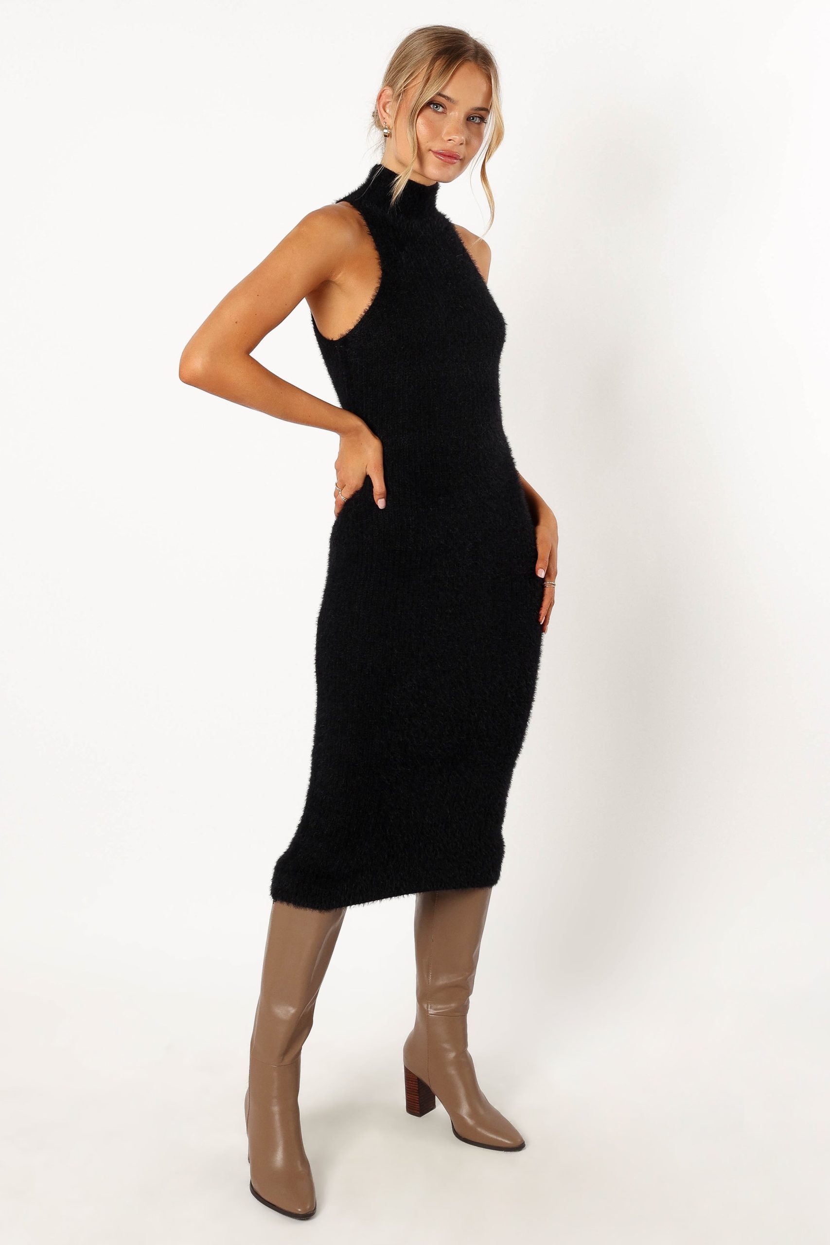 Sunni Turtleneck Midi Dress - Black - Image 5