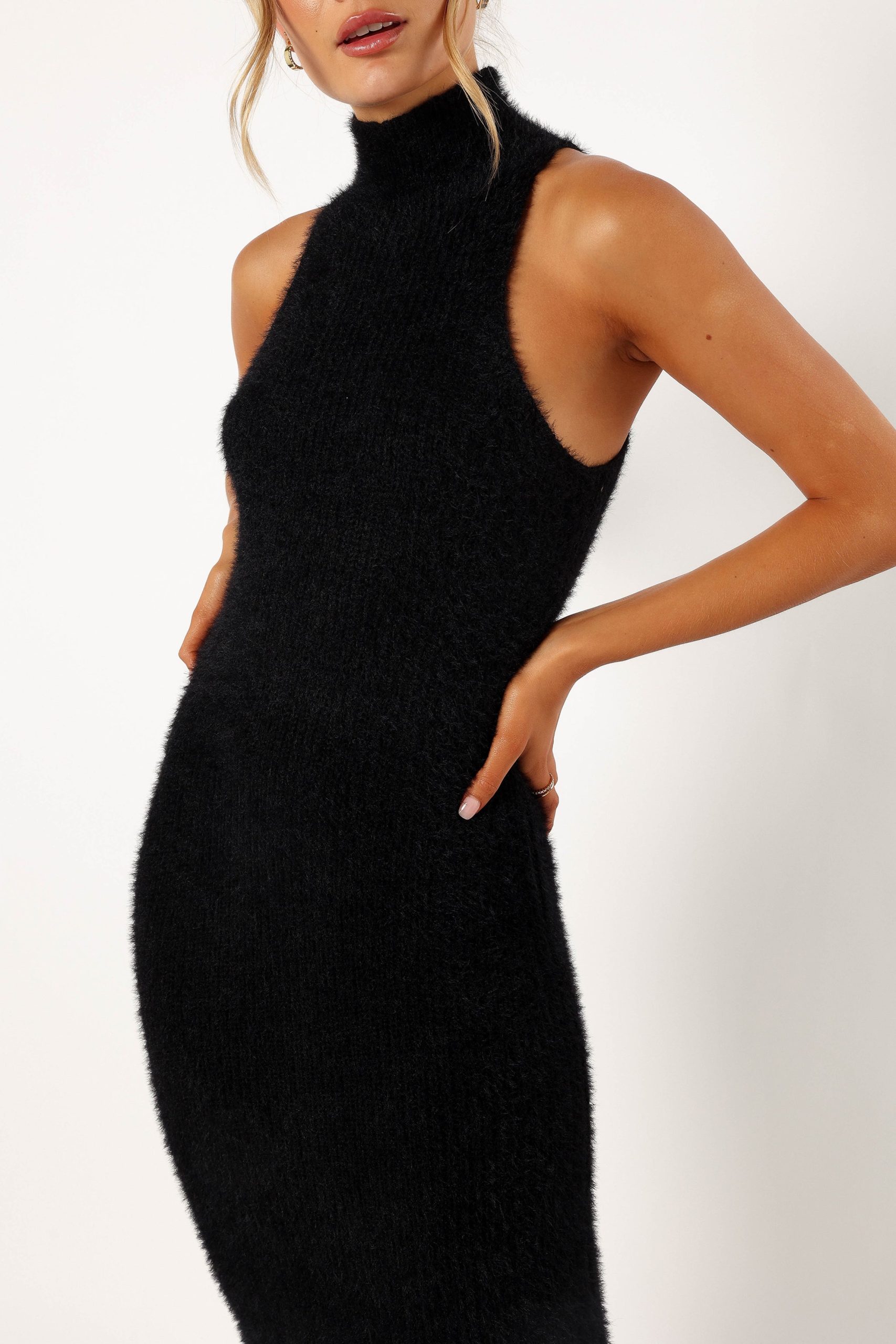 Sunni Turtleneck Midi Dress - Black - Image 6