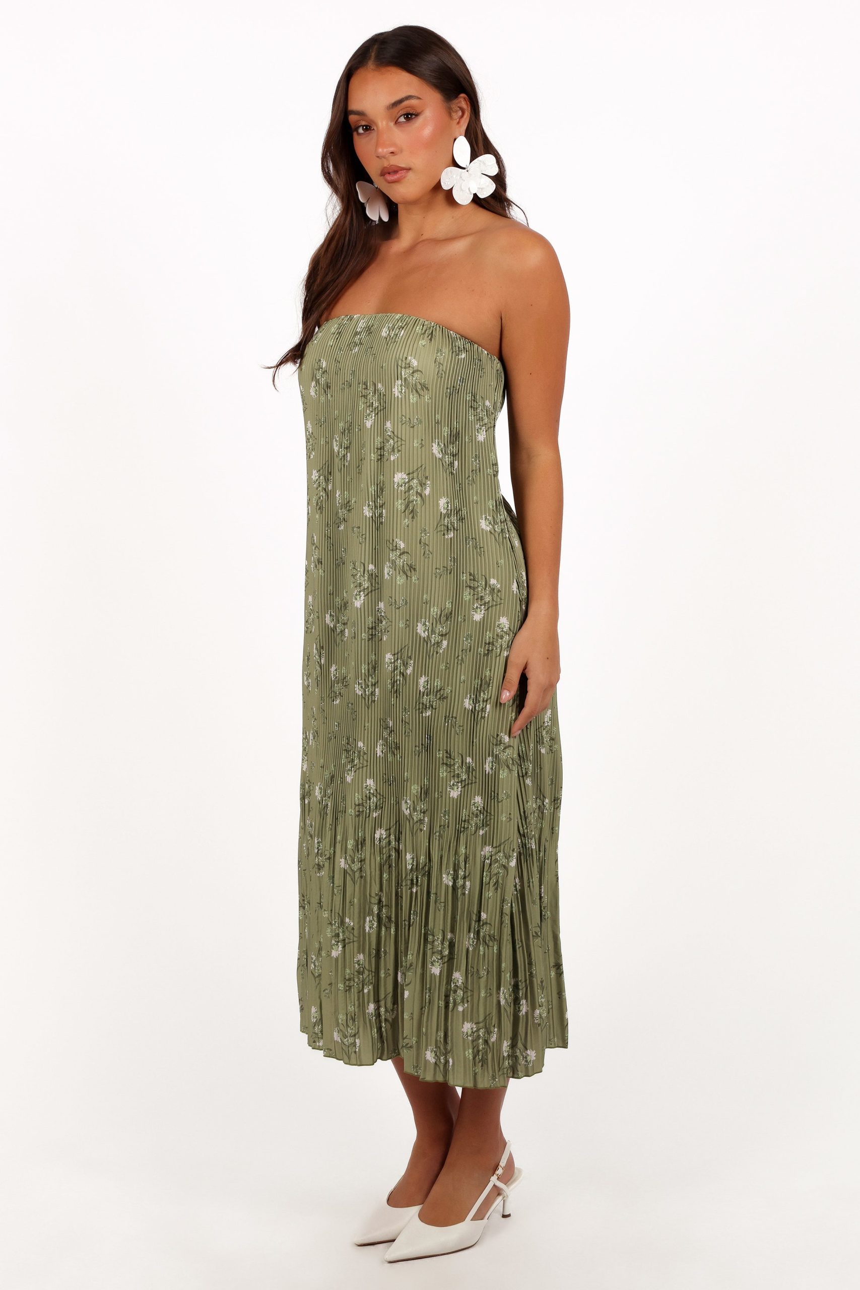 Sylvie Strapless Midi Dress - Sage Botanical - Image 3