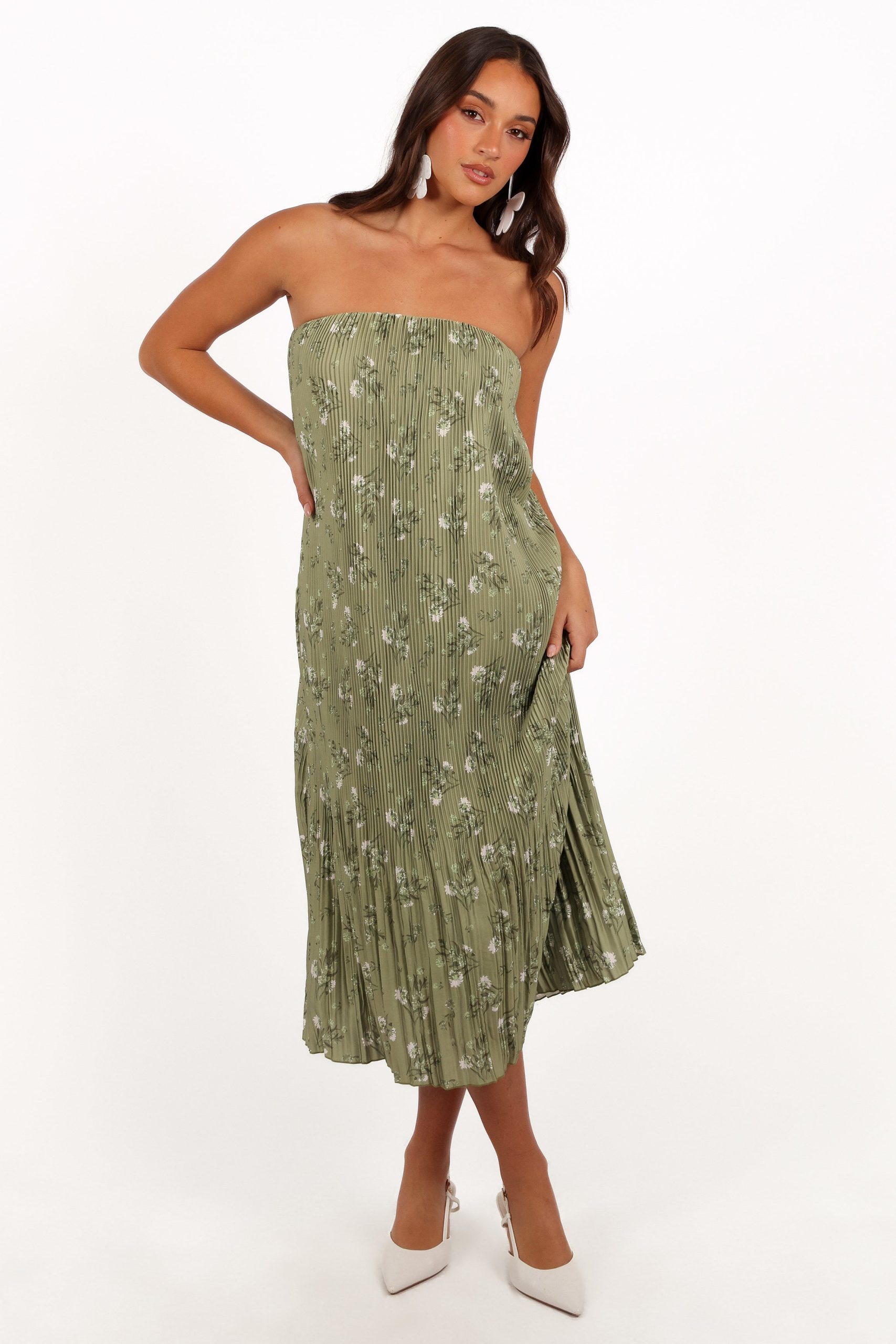 Sylvie Strapless Midi Dress - Sage Botanical - Image 5