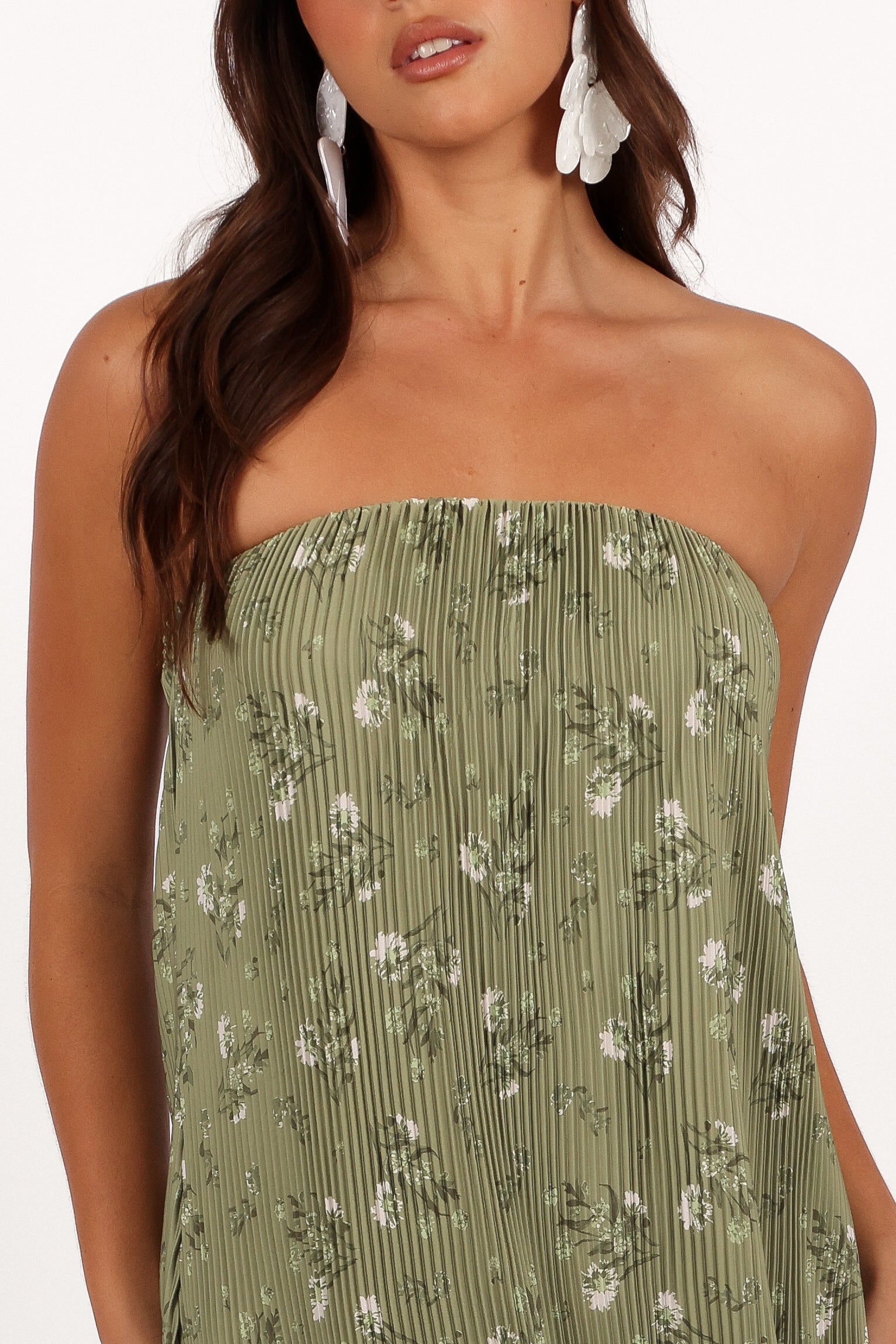 Sylvie Strapless Midi Dress - Sage Botanical - Image 6