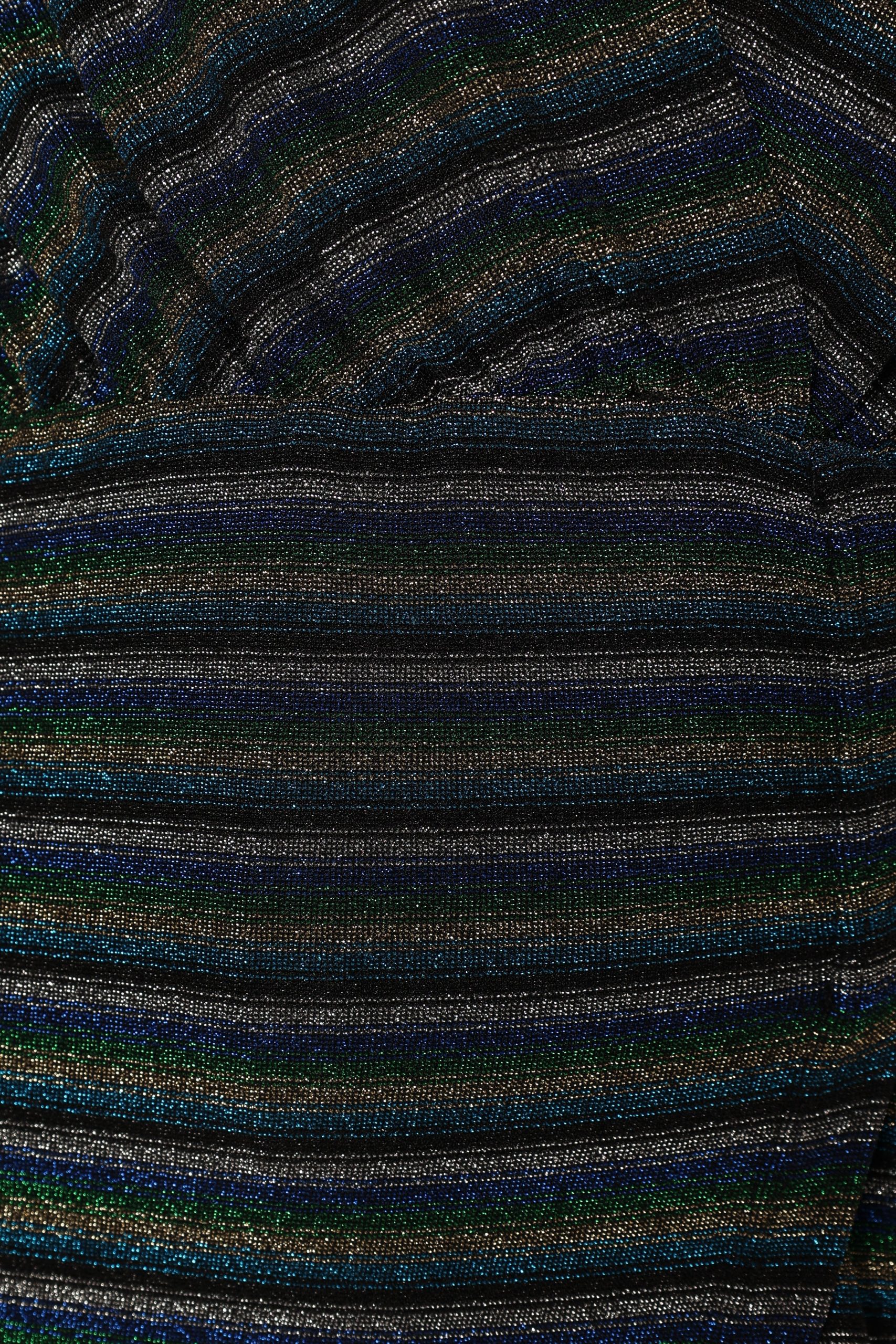 Tahlia Wrap Midi Dress - Blue Gold Stripe - Image 9