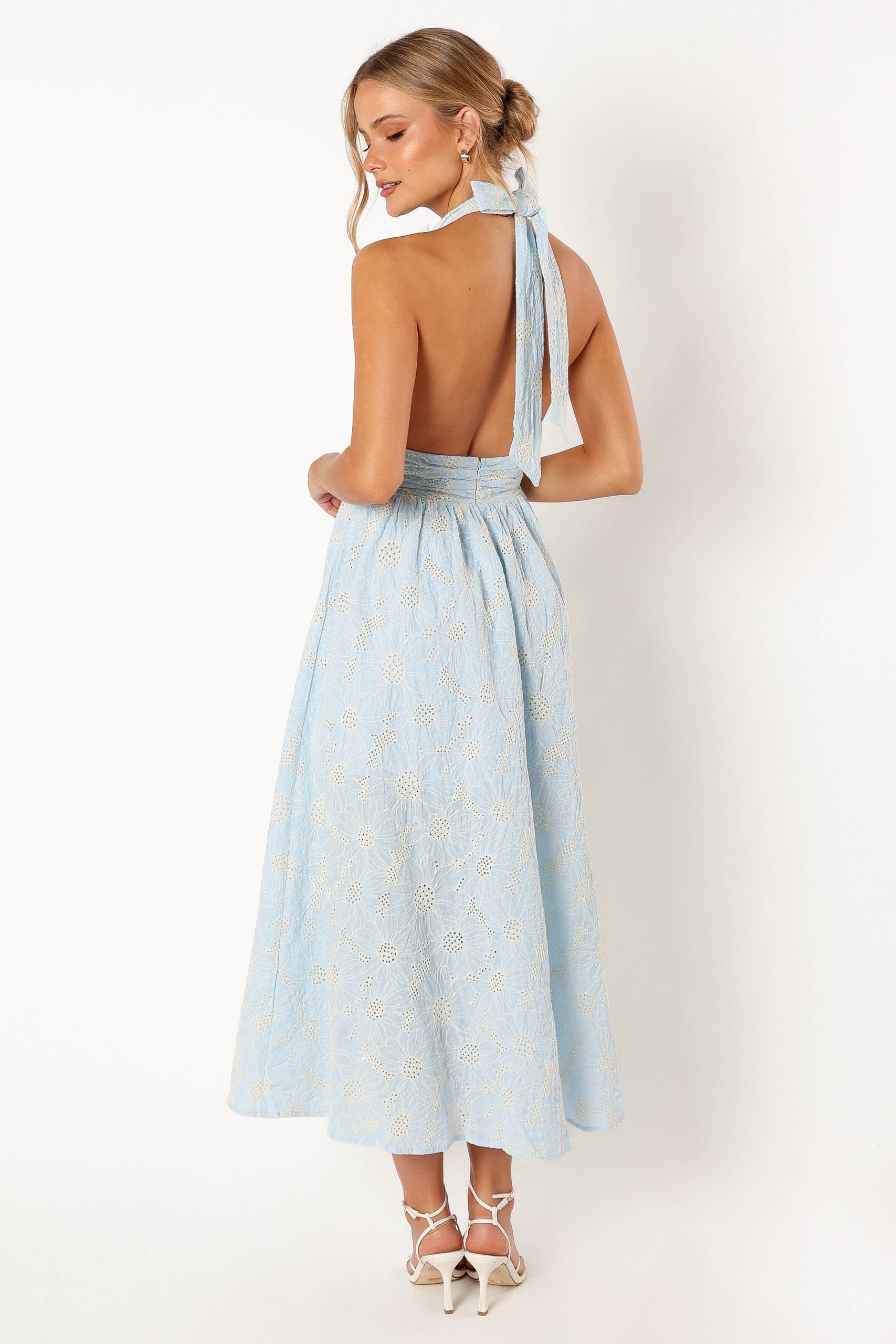 Taila Halterneck Midi Dress - Blue Floral - Image 5