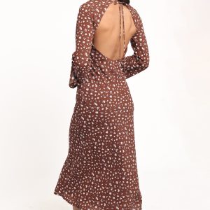 Talitha Maxi Dress - Brown Floral