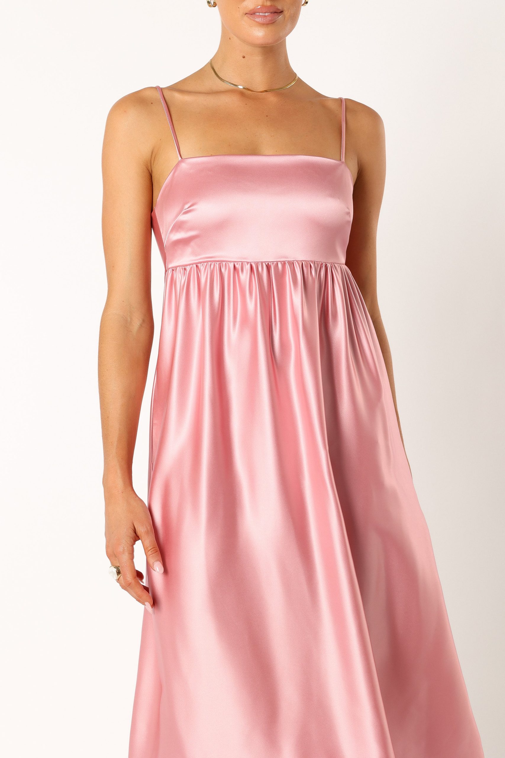 Teagan Bow Back Midi Dress - Soft Pink - Image 8
