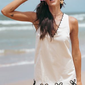 Thalia Mini Dress - Cream/Black