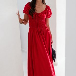 Theodora Maxi Dress - Red