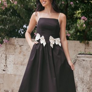 Tia Midi Dress - Black