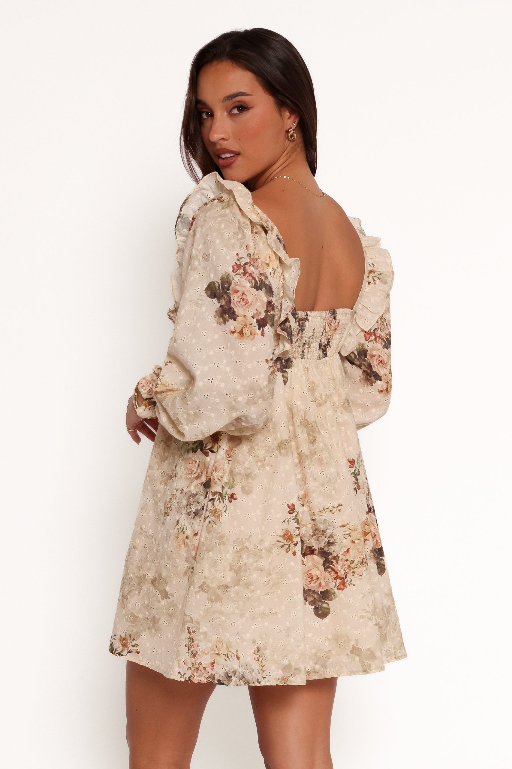 Tiarny Mini Dress - Beige Floral - Image 9