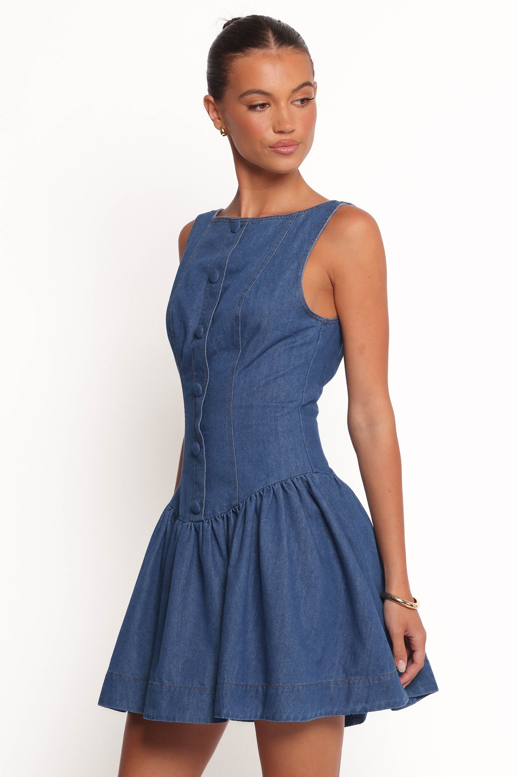 Tiziana Mini Dress - Indigo Denim - Image 3
