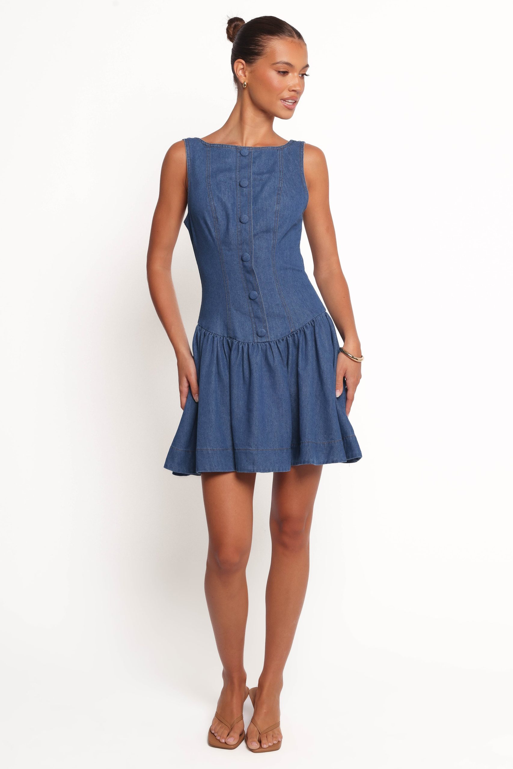 Tiziana Mini Dress - Indigo Denim - Image 4