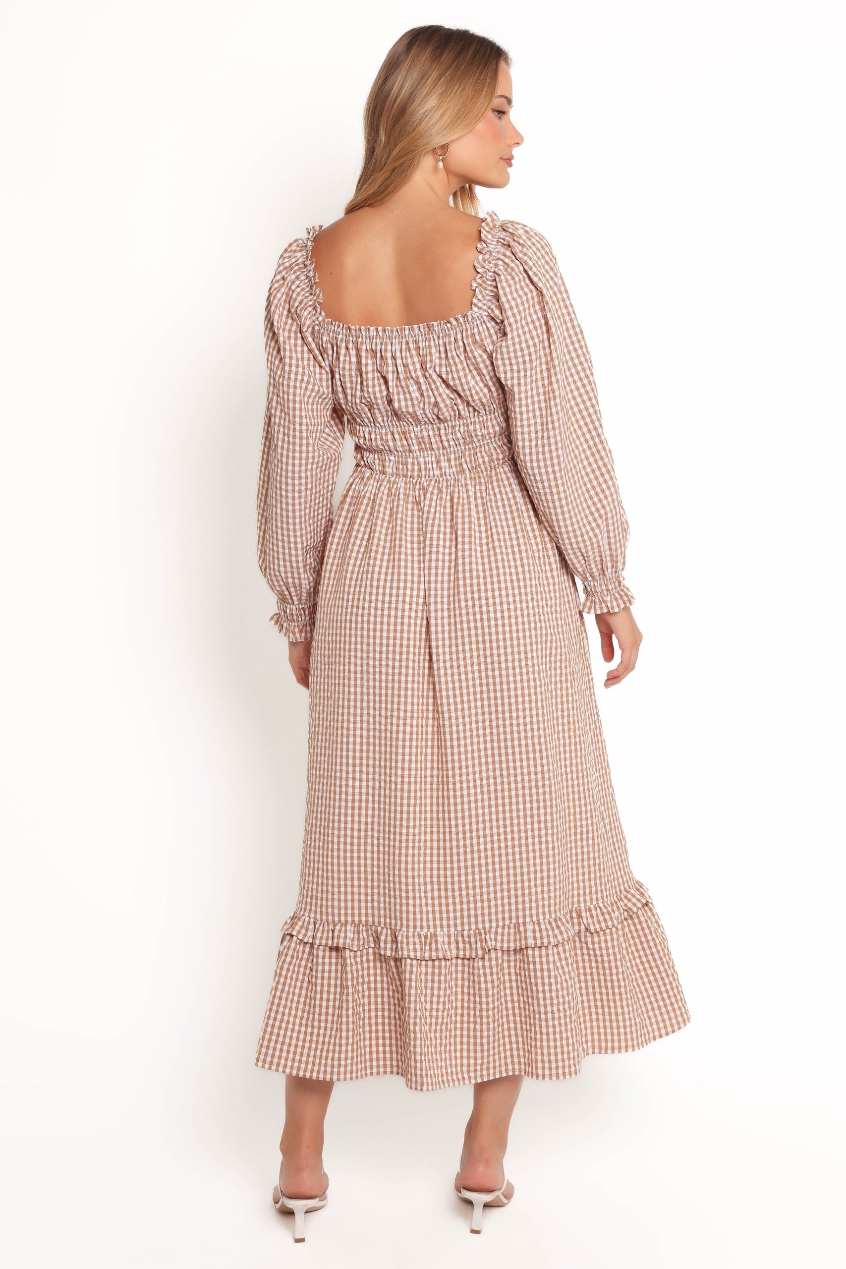 Torrie Maxi Dress - Brown Check - Image 5