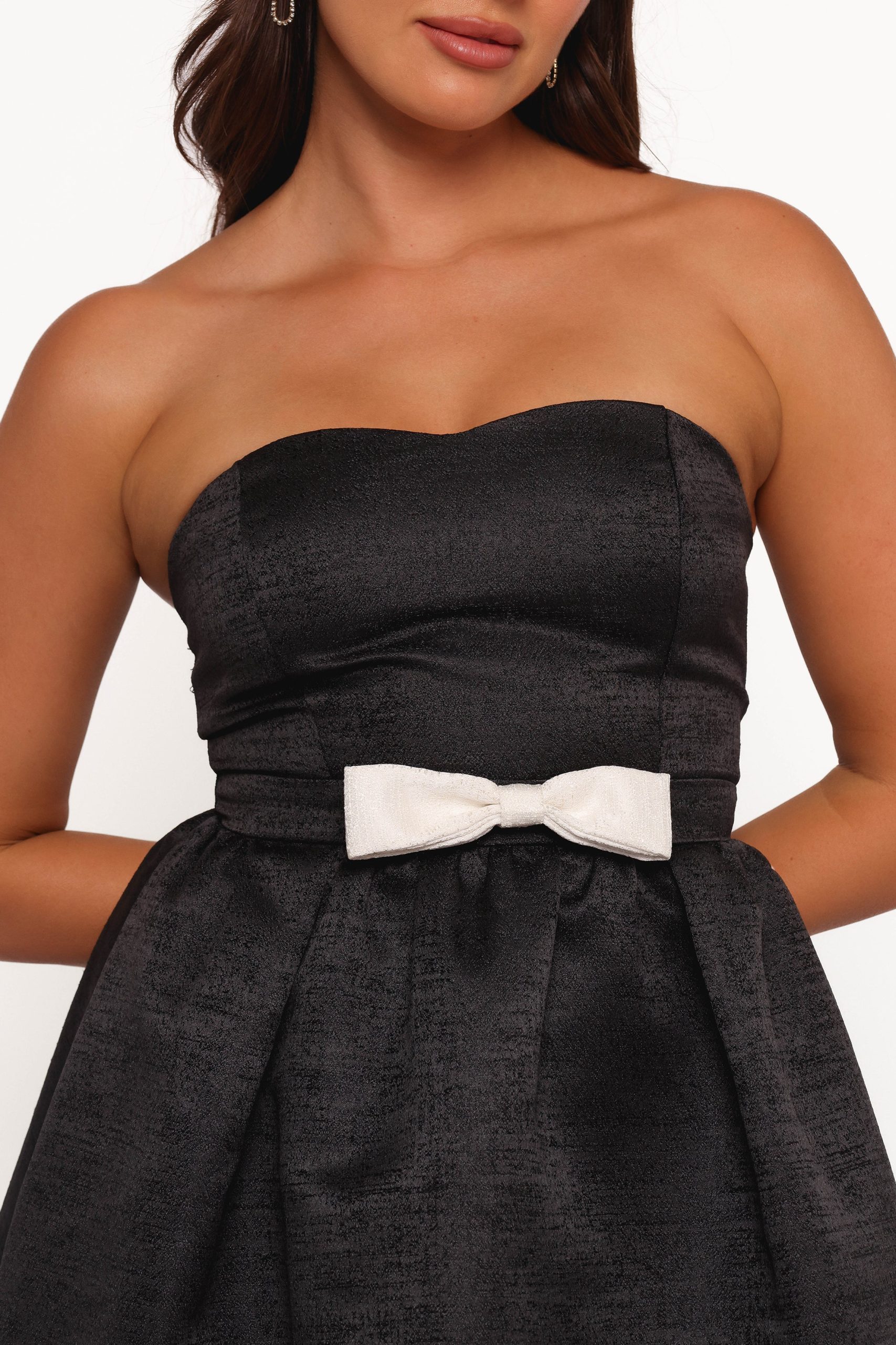 Valentina Mini Bow Dress - Black/Ivory - Image 8