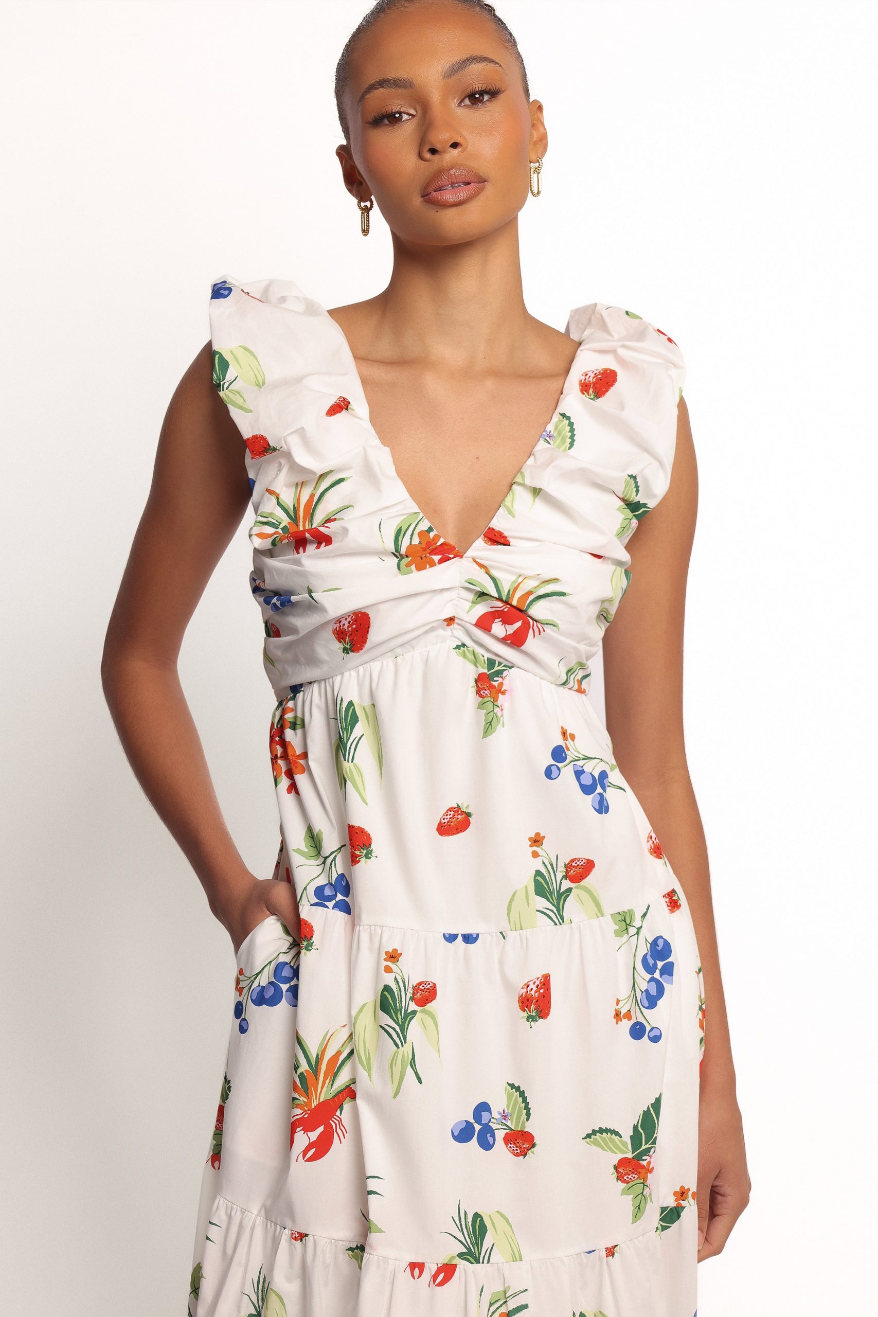 Valerie Maxi Dress - Off White/Red - Image 4