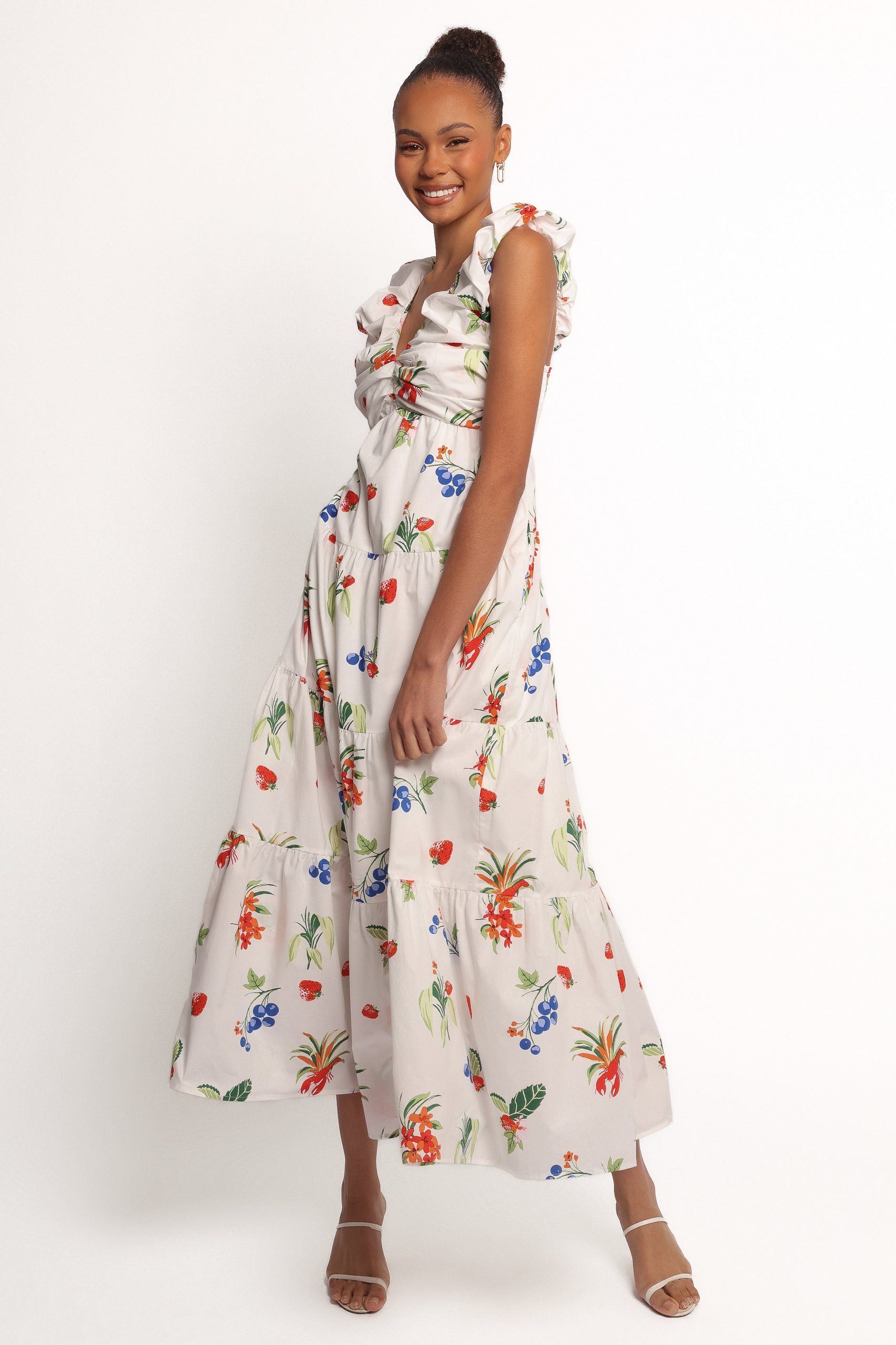 Valerie Maxi Dress - Off White/Red - Image 3