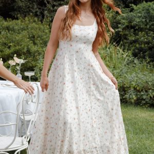 Valley Maxi Dress - White Floral Lace