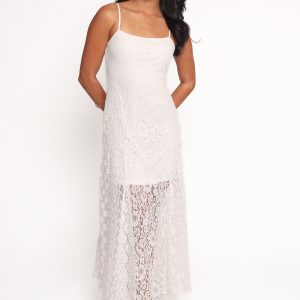 Varia Lace Maxi Dress - White