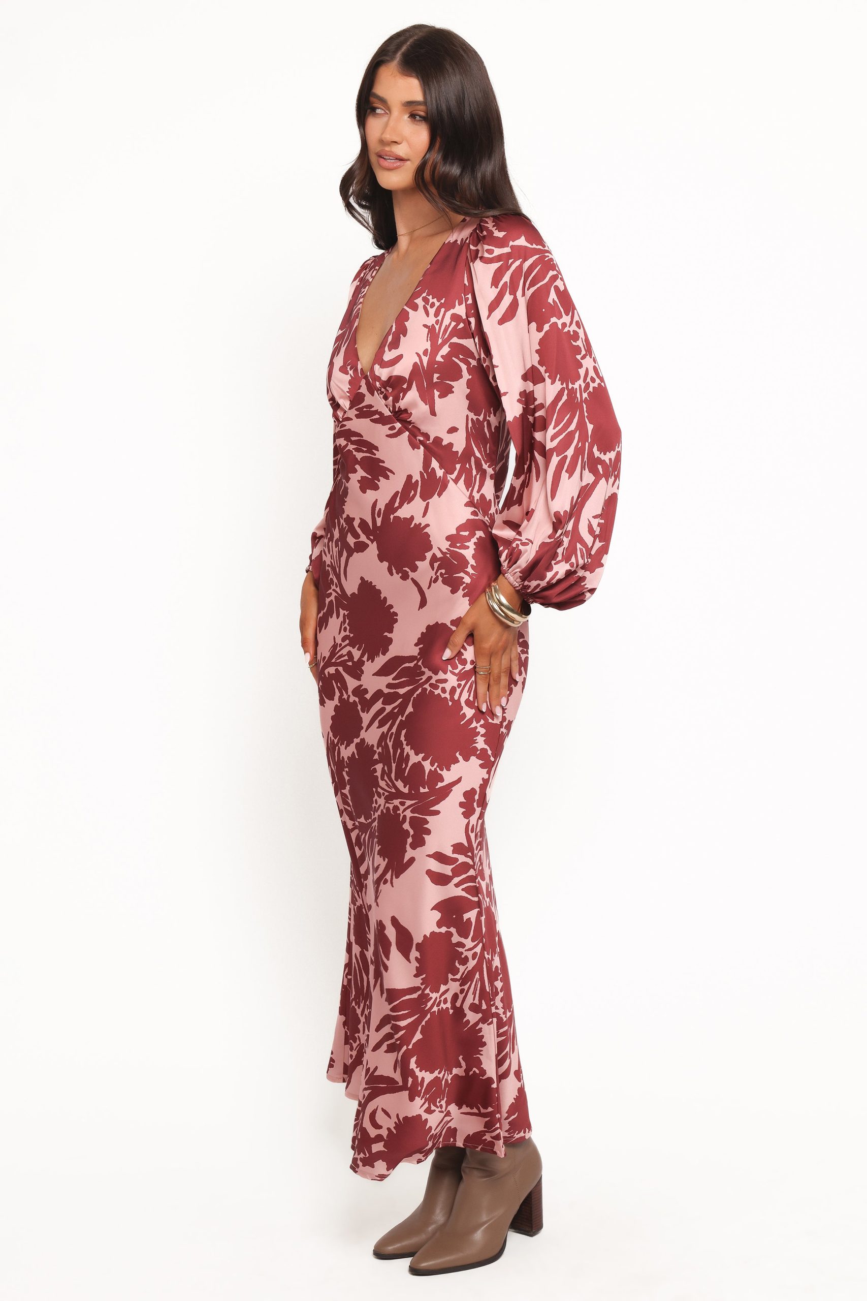 Varly Long Sleeve Dress - Pale Burgundy - Image 5