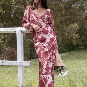 Varly Long Sleeve Dress - Pale Burgundy