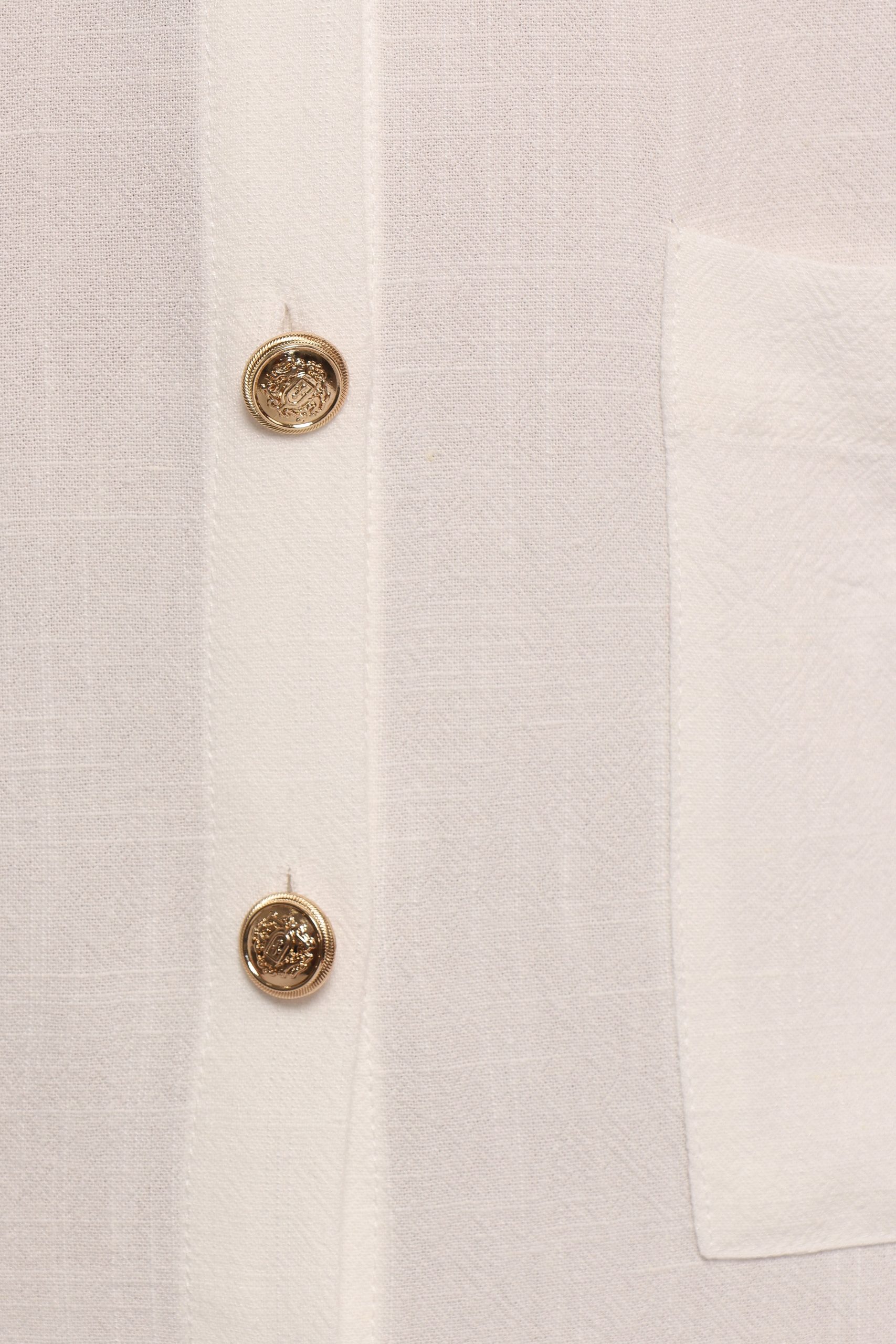 Velvette Mini Button Down Dress - White - Image 10