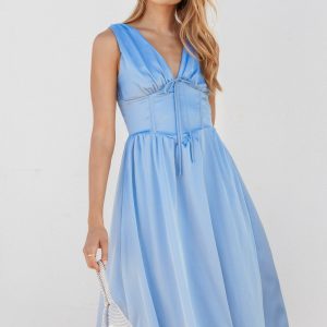 Verena Midi Dress - Periwinkle Blue