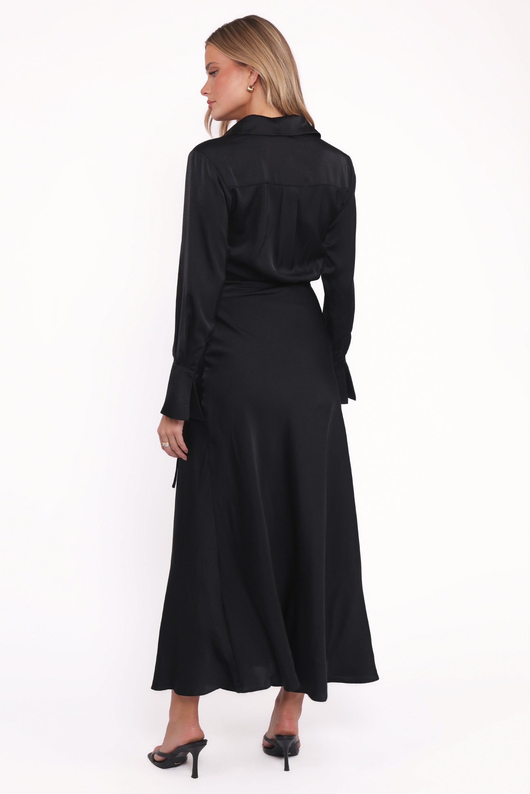 Verna Long Sleeve Maxi Dress - Black - Image 4