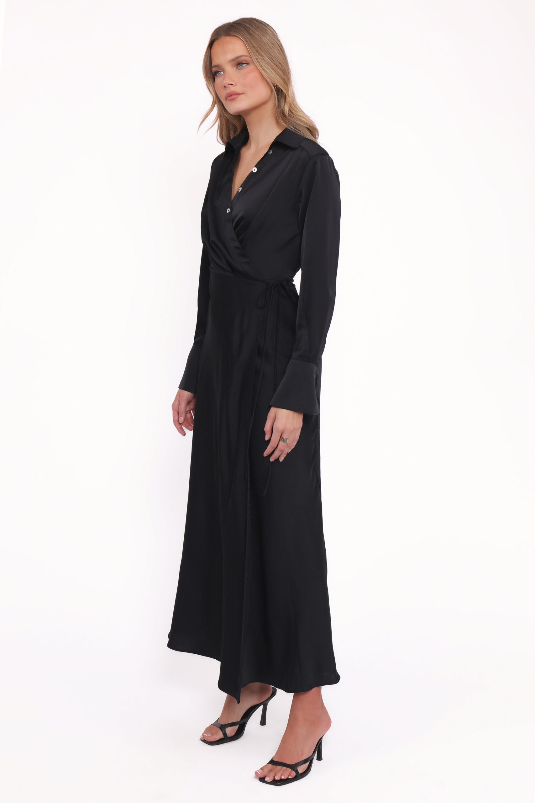 Verna Long Sleeve Maxi Dress - Black - Image 3