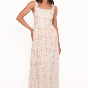 Vespa Midi Dress - Peach Floral