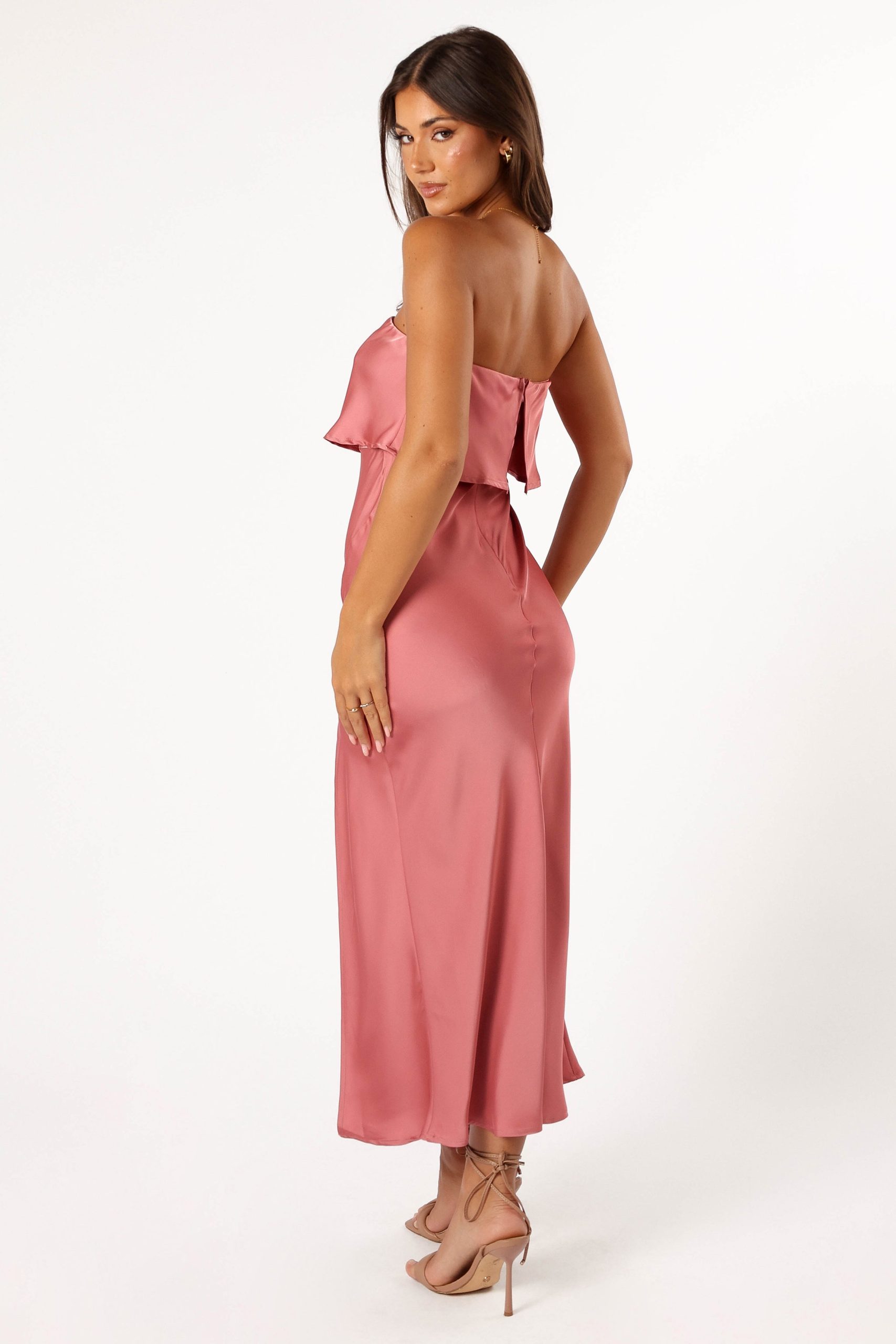 Vienna Strapless Midi Dress - Dusty Rose - Image 6