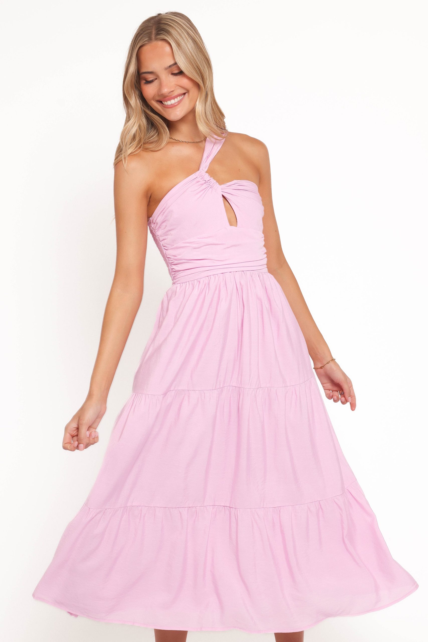 Vinny One Shoulder Maxi Dress - Pink - Image 2