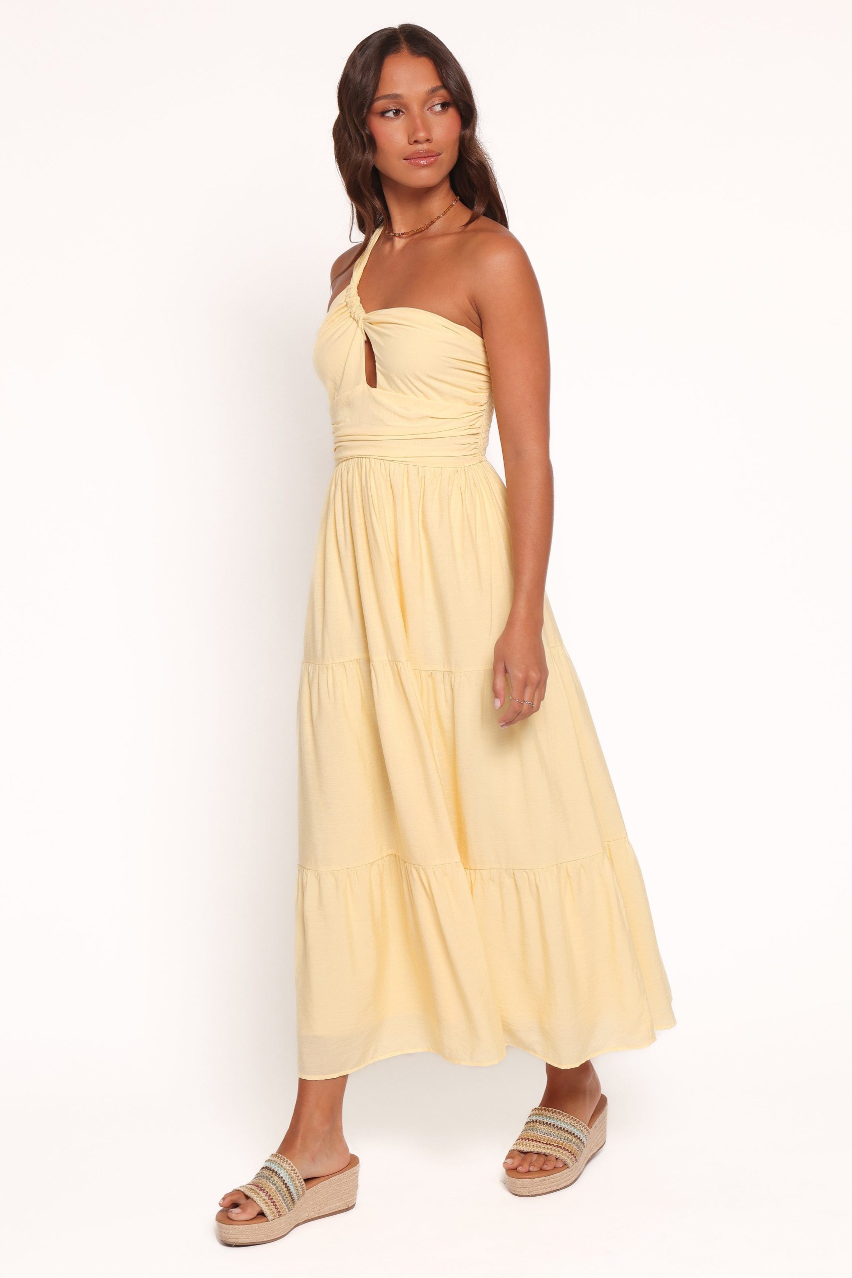 Vinny One Shoulder Maxi Dress - Yellow - Image 3