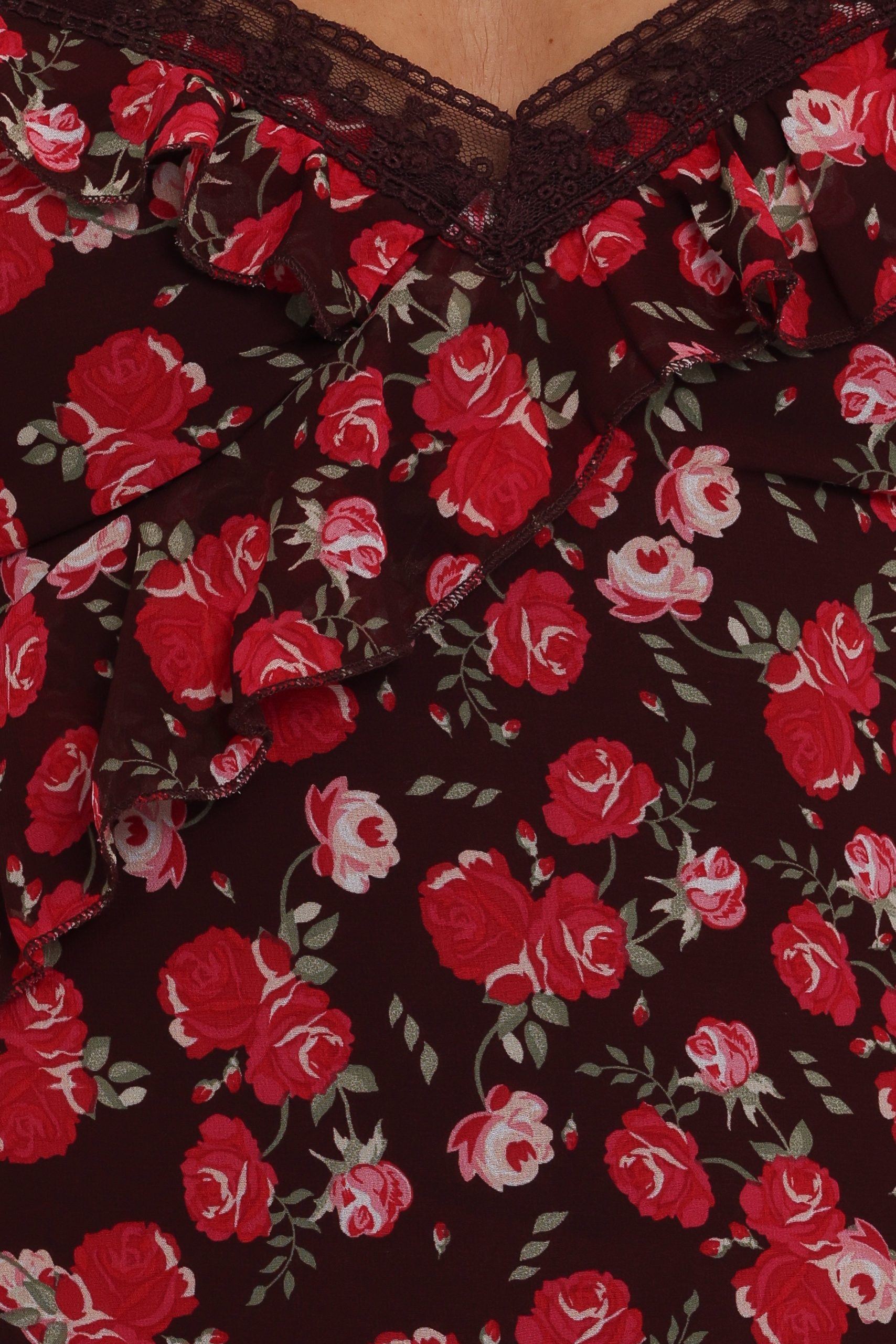Virginia Maxi Dress - Brown Floral - Image 8