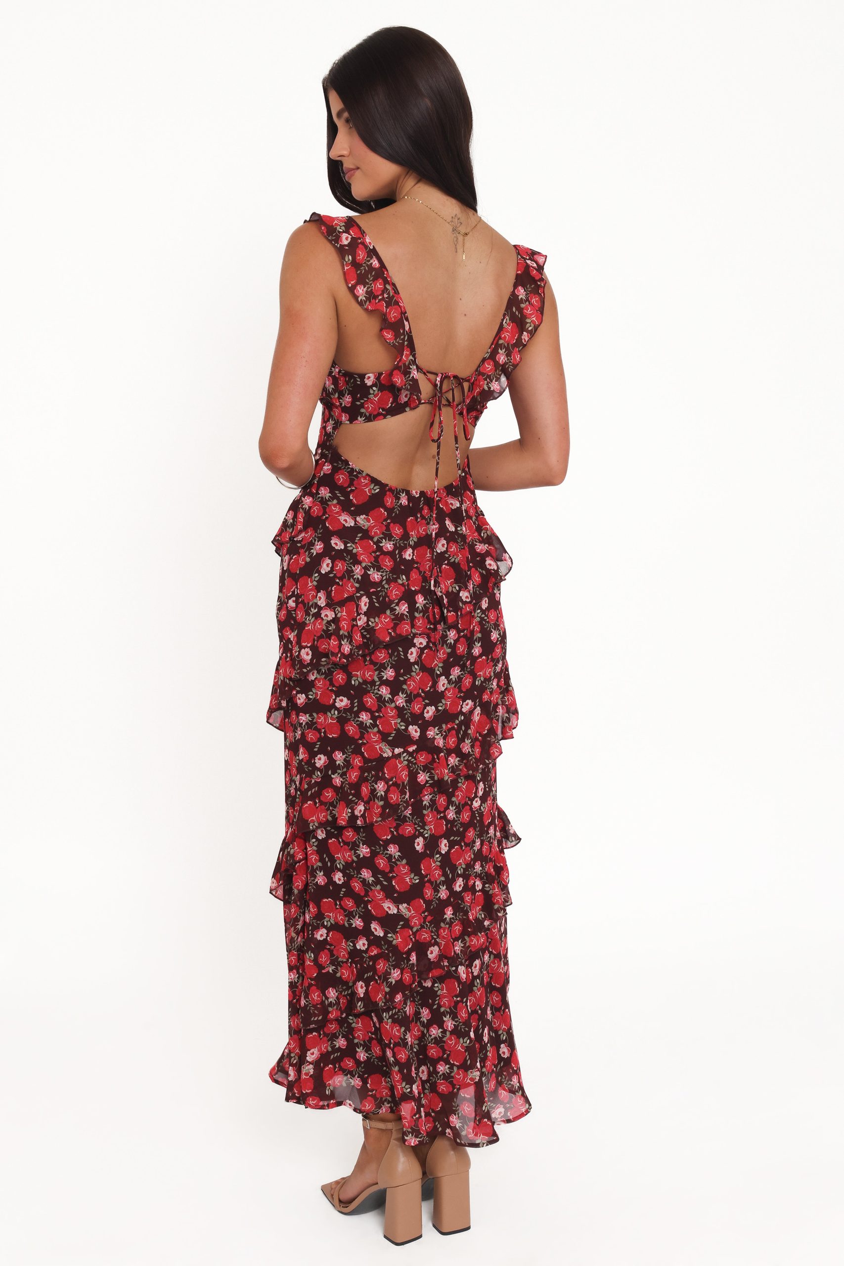 Virginia Maxi Dress - Brown Floral - Image 5