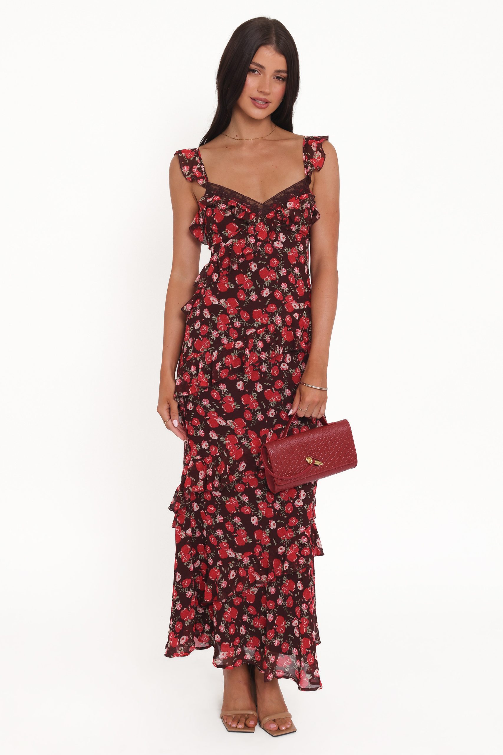 Virginia Maxi Dress - Brown Floral - Image 2