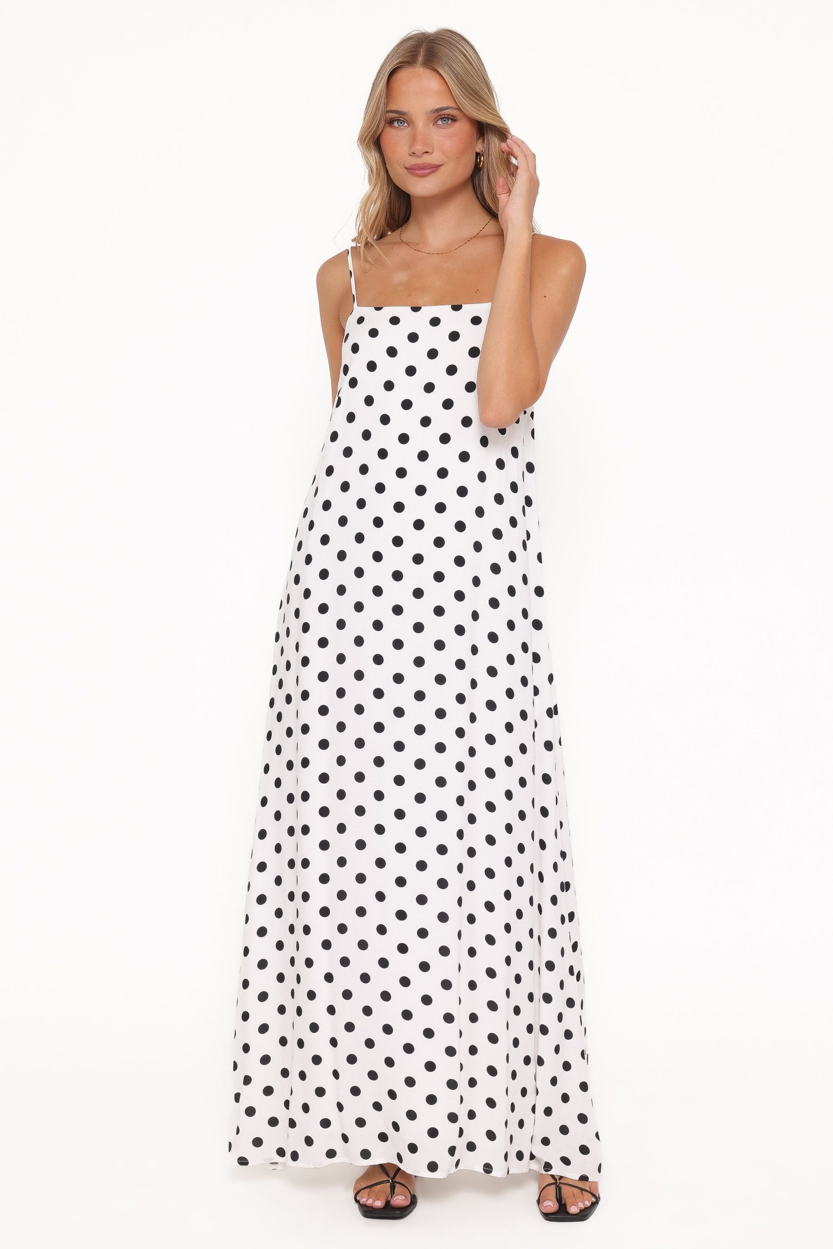 Virgo Maxi Dress - White Polka Dot - Image 2