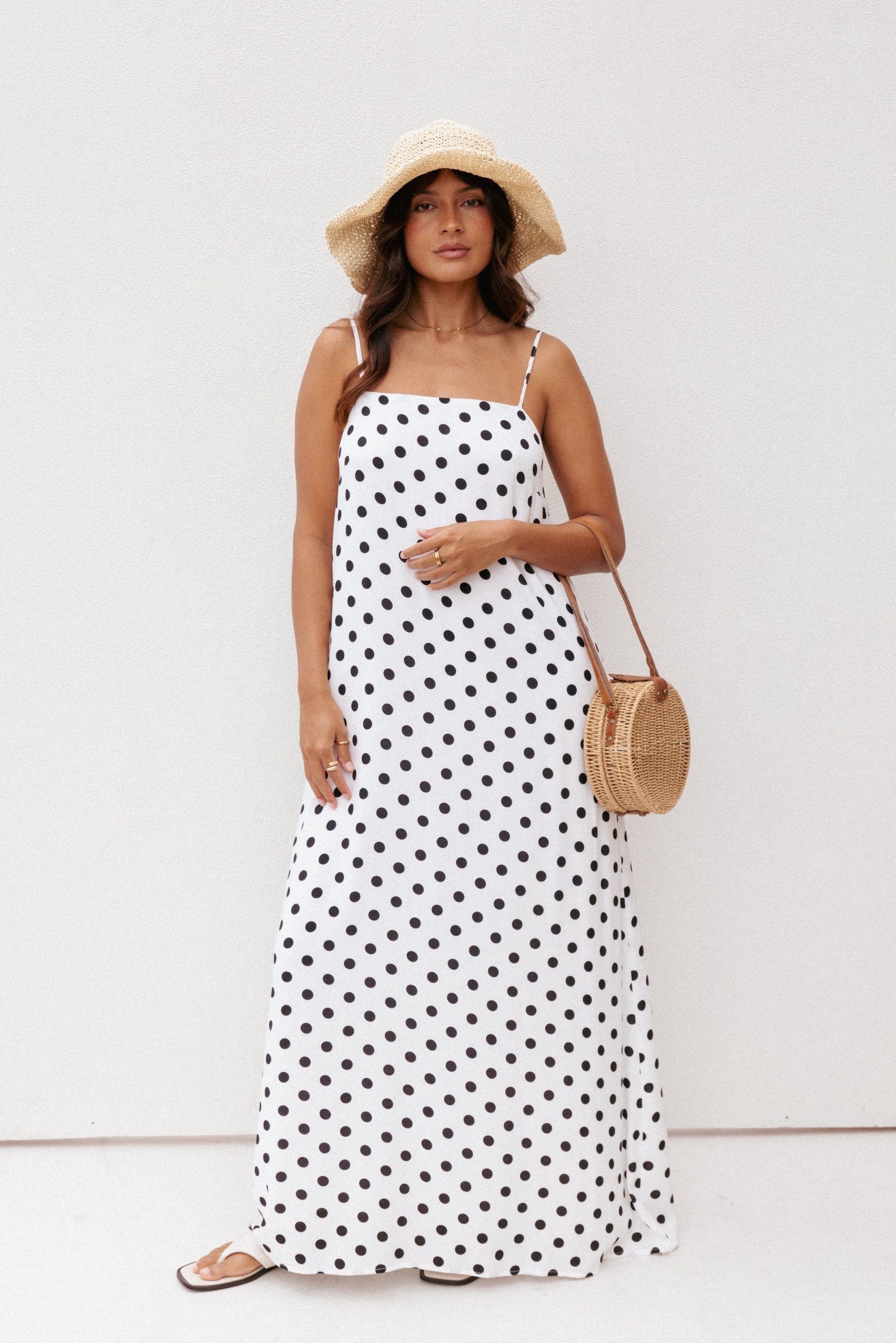 Virgo Maxi Dress - White Polka Dot - Image 8