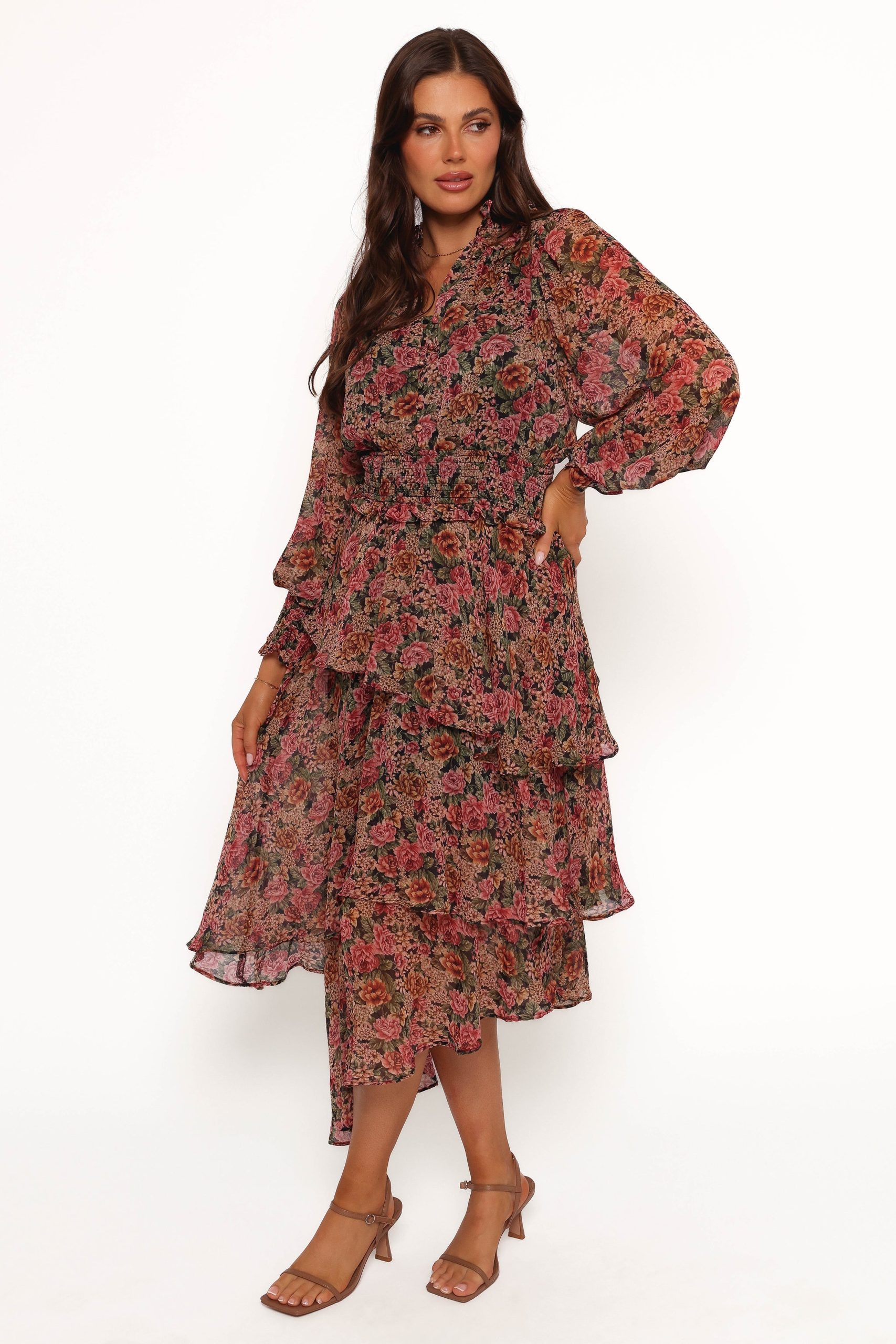 Vivian Midi Dress - Rose/Black - Image 2