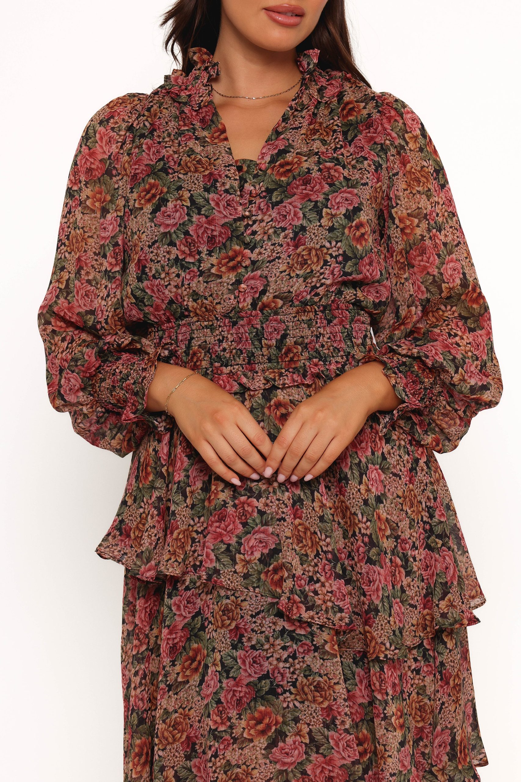 Vivian Midi Dress - Rose/Black - Image 3