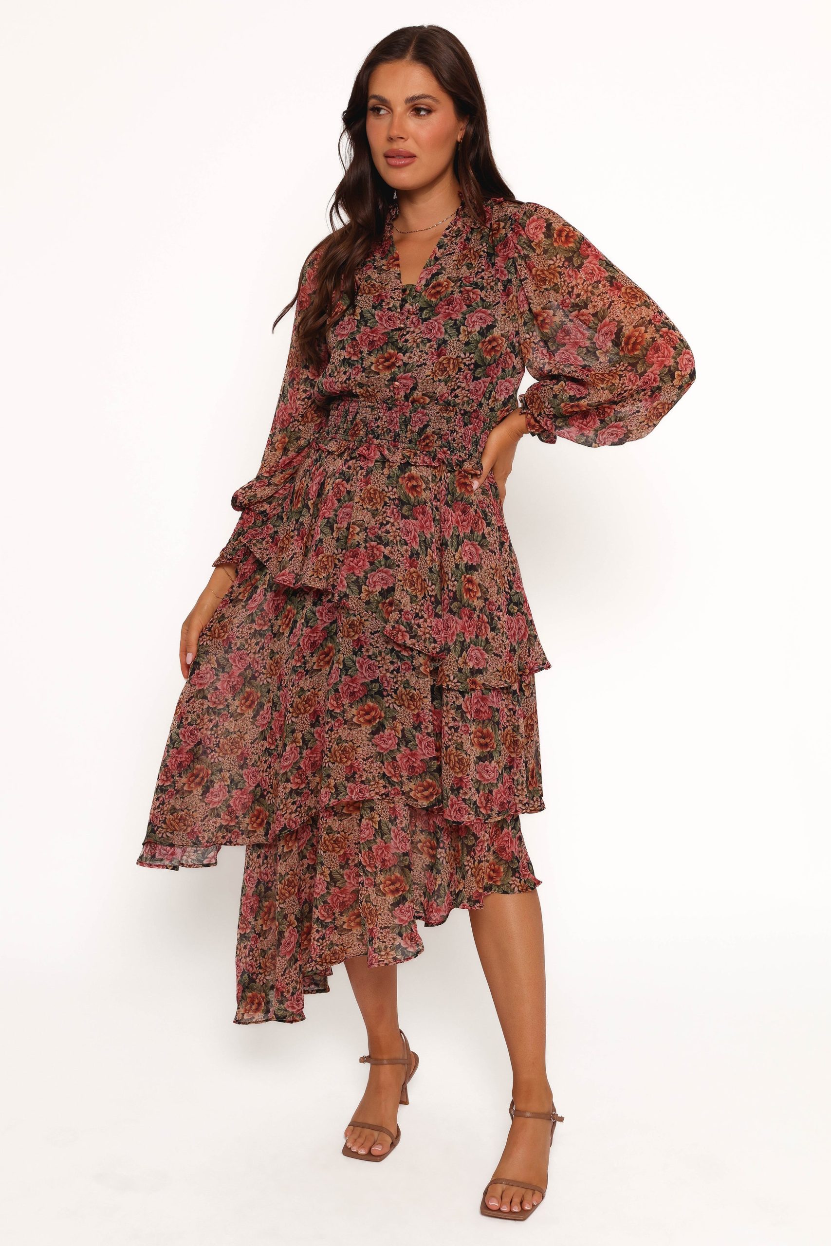 Vivian Midi Dress - Rose/Black - Image 4